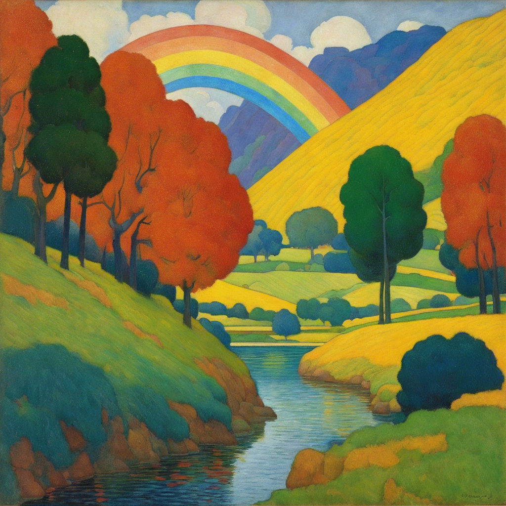 Symbolisme aux couleurs vives et aux formes simplifiées, Arc-en-ciel - Affiche