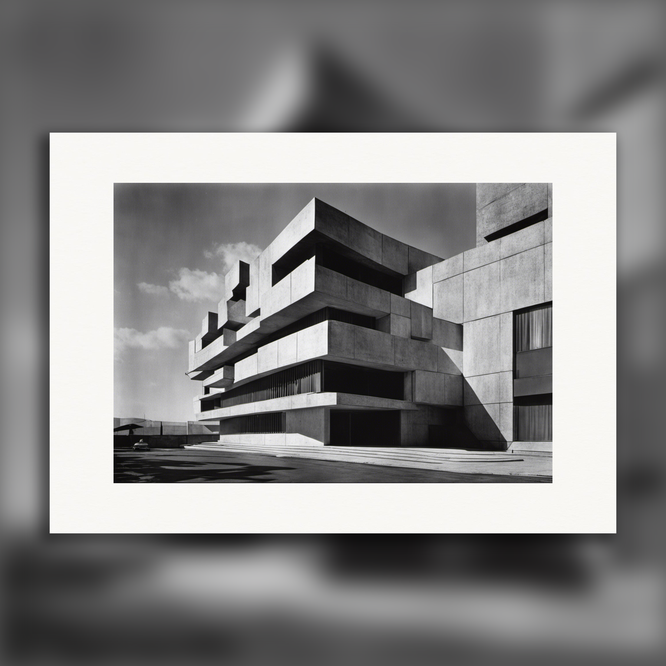 Fotografie astratte basate su elementi della natura e pattern geometrici, architettura brutalista - Poster