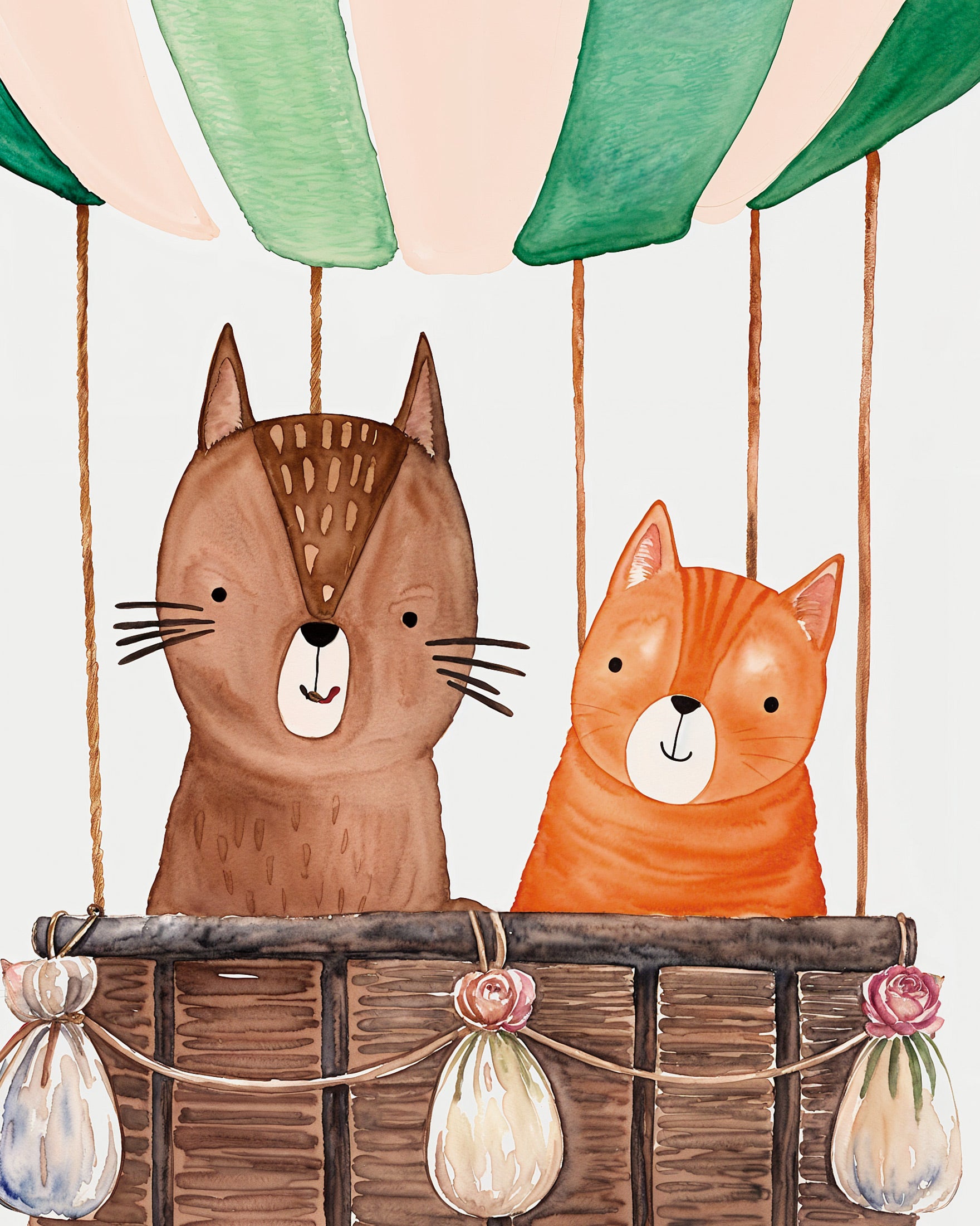 Zwei Chatz reise im Heissluftballon - poster