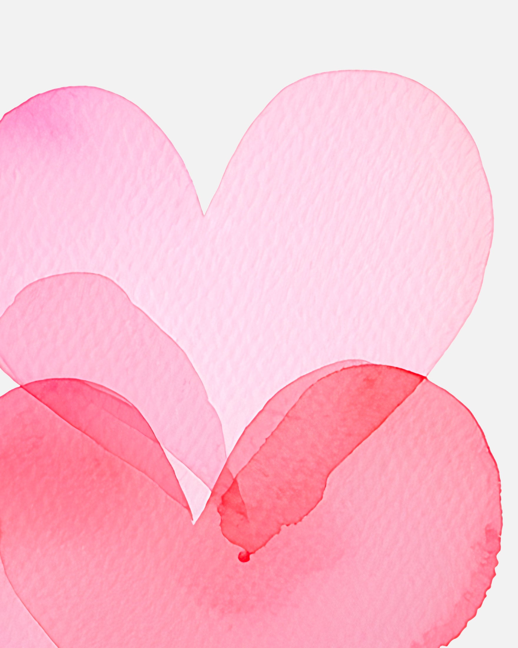 Acquerello cuori romantici - Poster