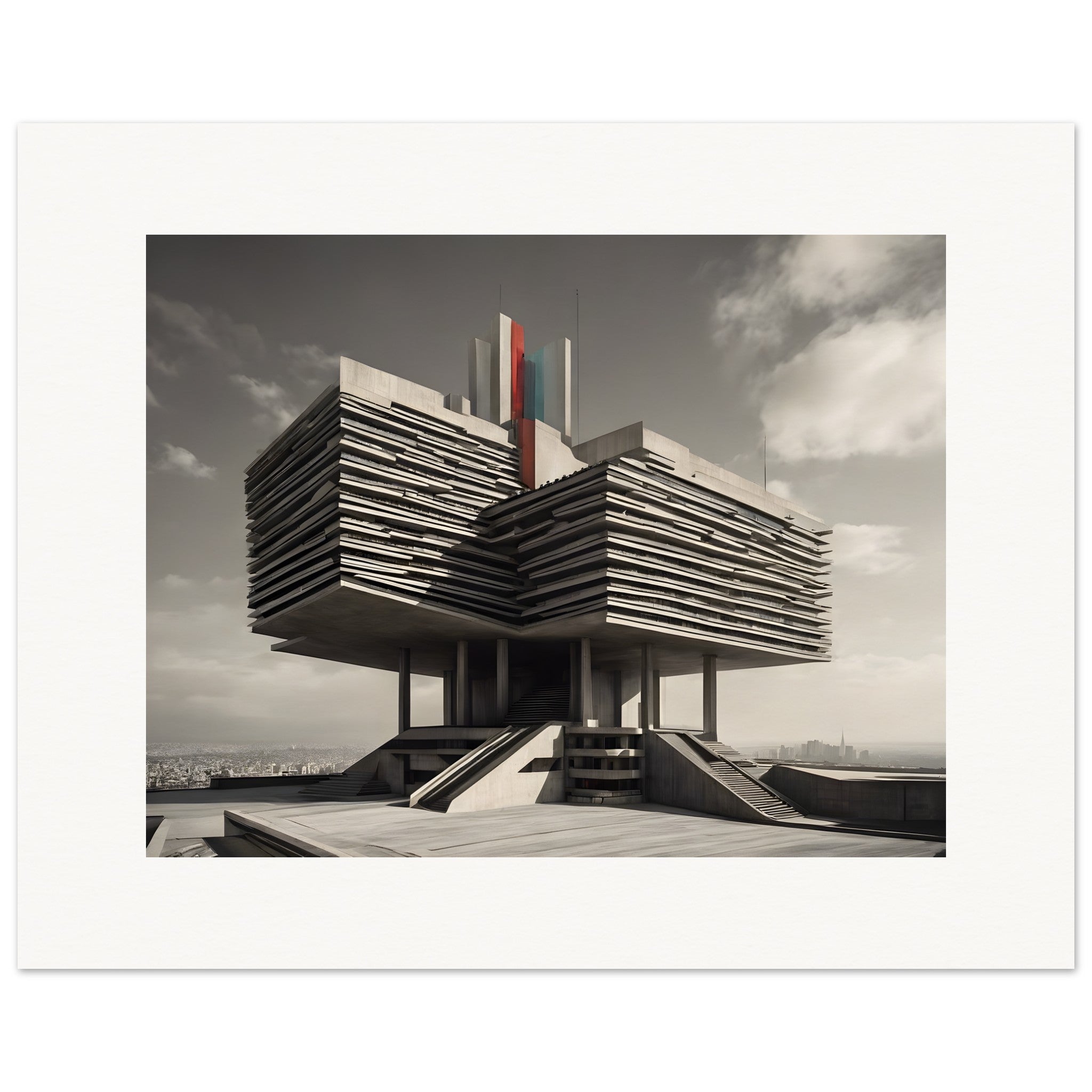 Bande déssinée mystique , Brutalist architecture, city - Affiche