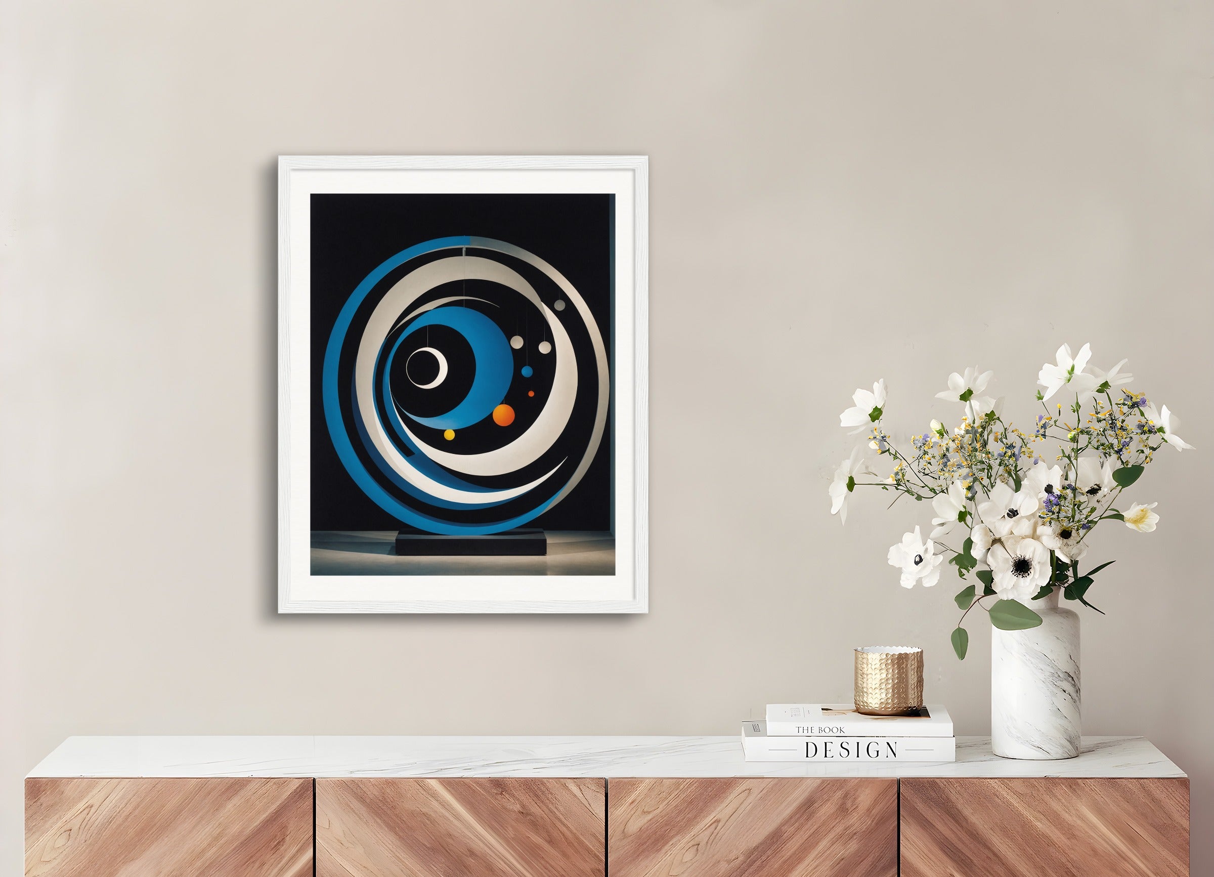 Poster with wood frame: Danish avant-garde and minimalist design, Moon