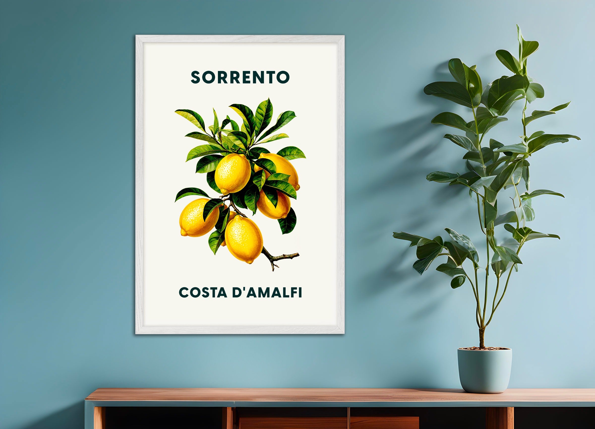 Poster with wood frame: Lemons of Sorrento - Amalfi Coast 02