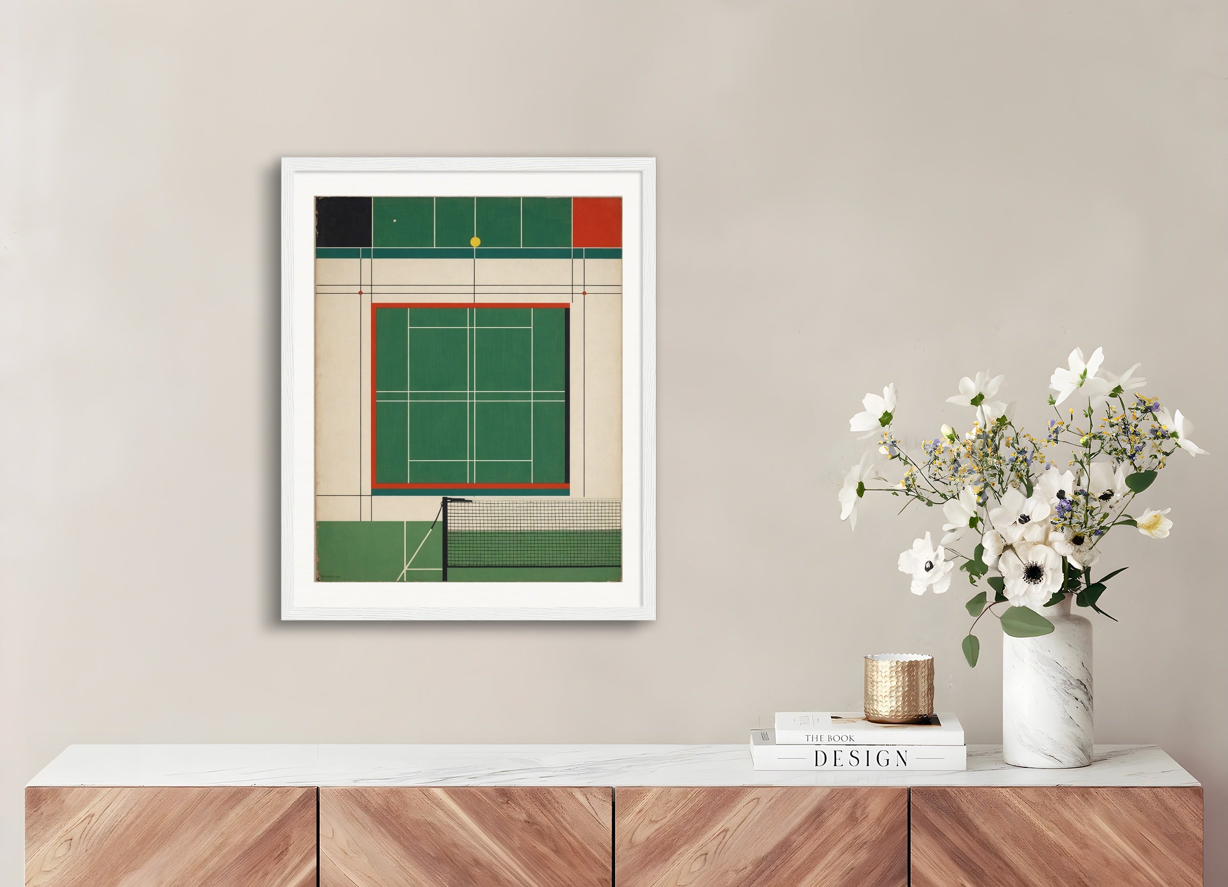 Poster with wood frame: Bauhaus art,