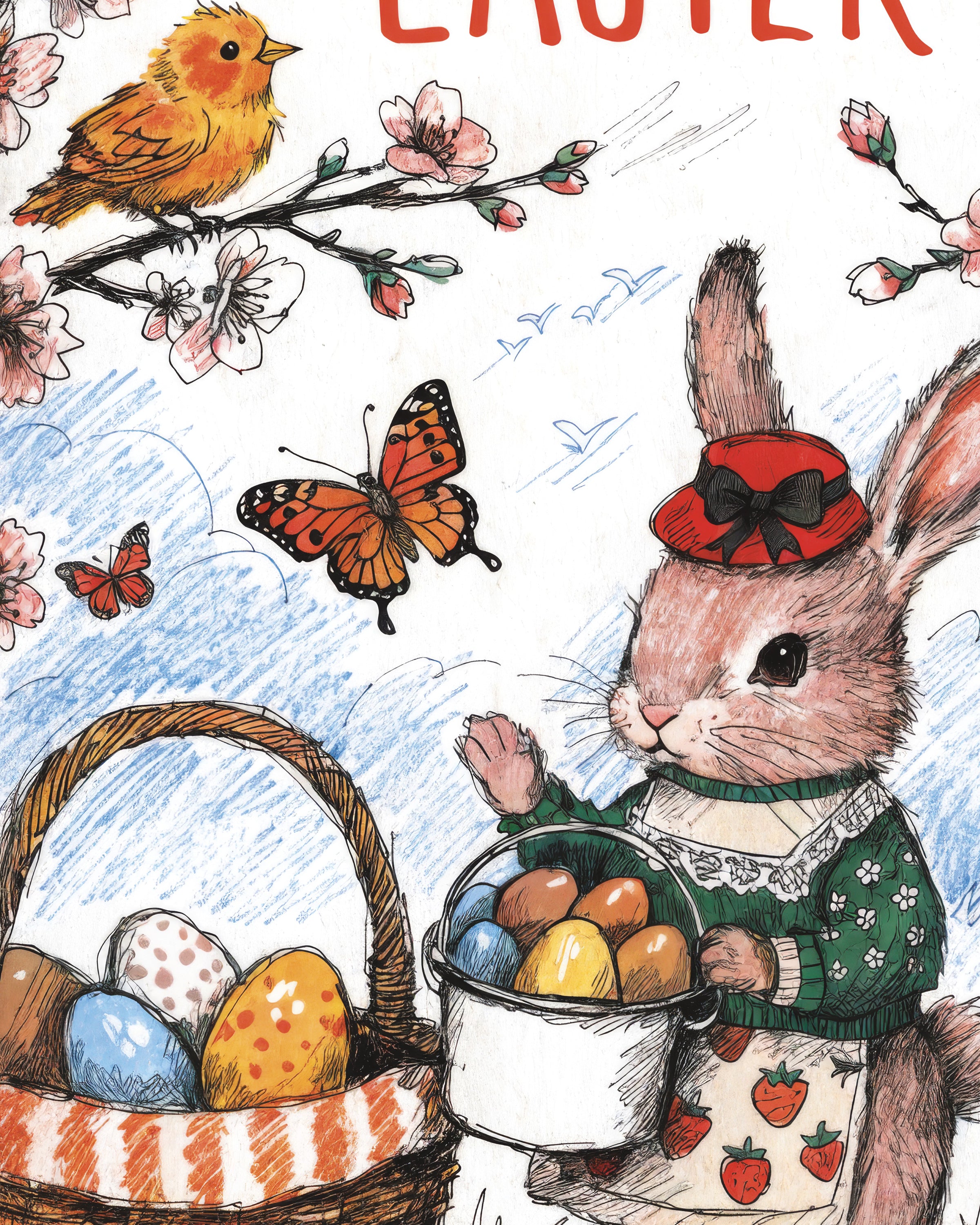 Poster Coniglietto Pasquale in un Giardino in Fiore