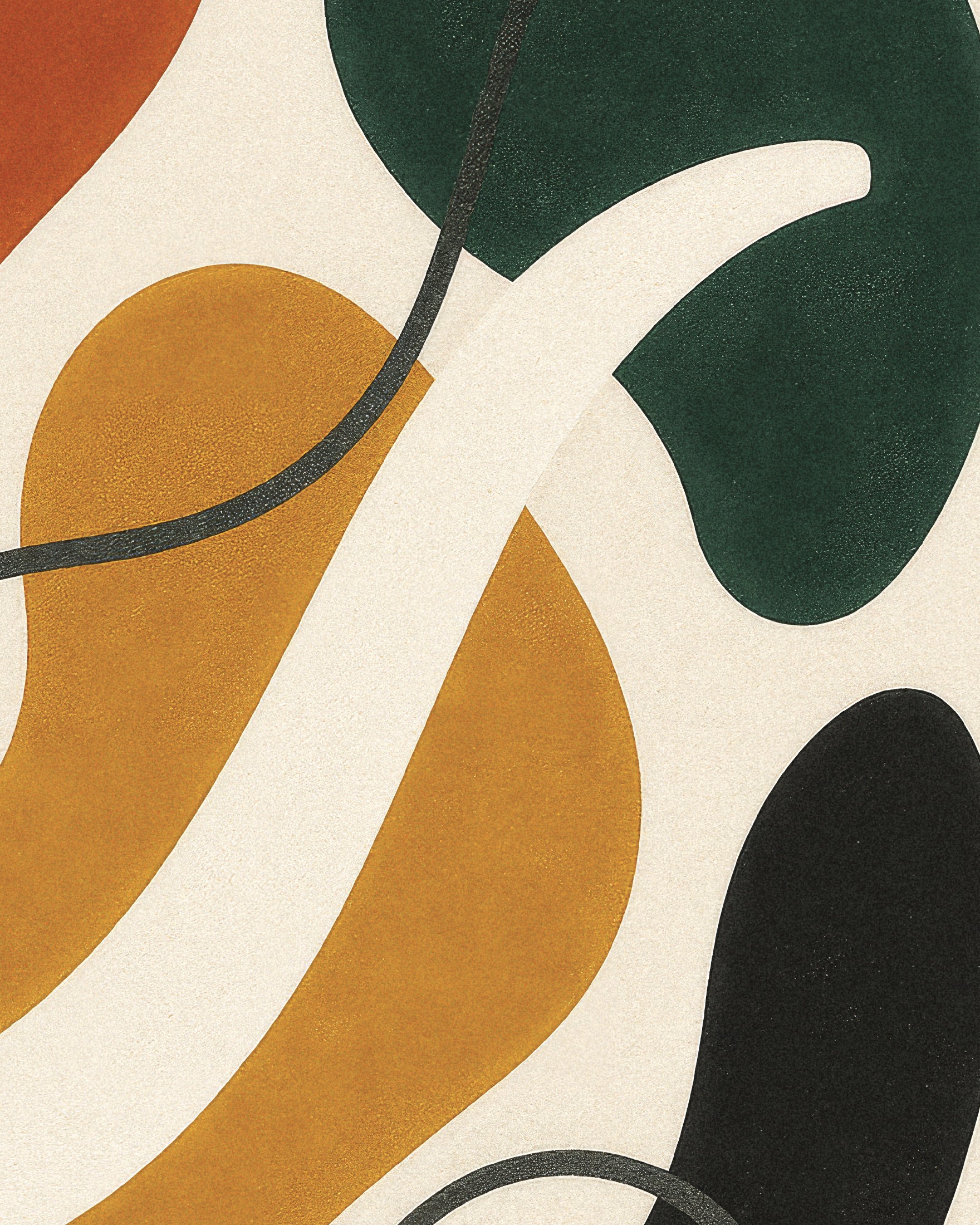 Inflections 02 – farbiges abstraktes poster mit organischen Formen