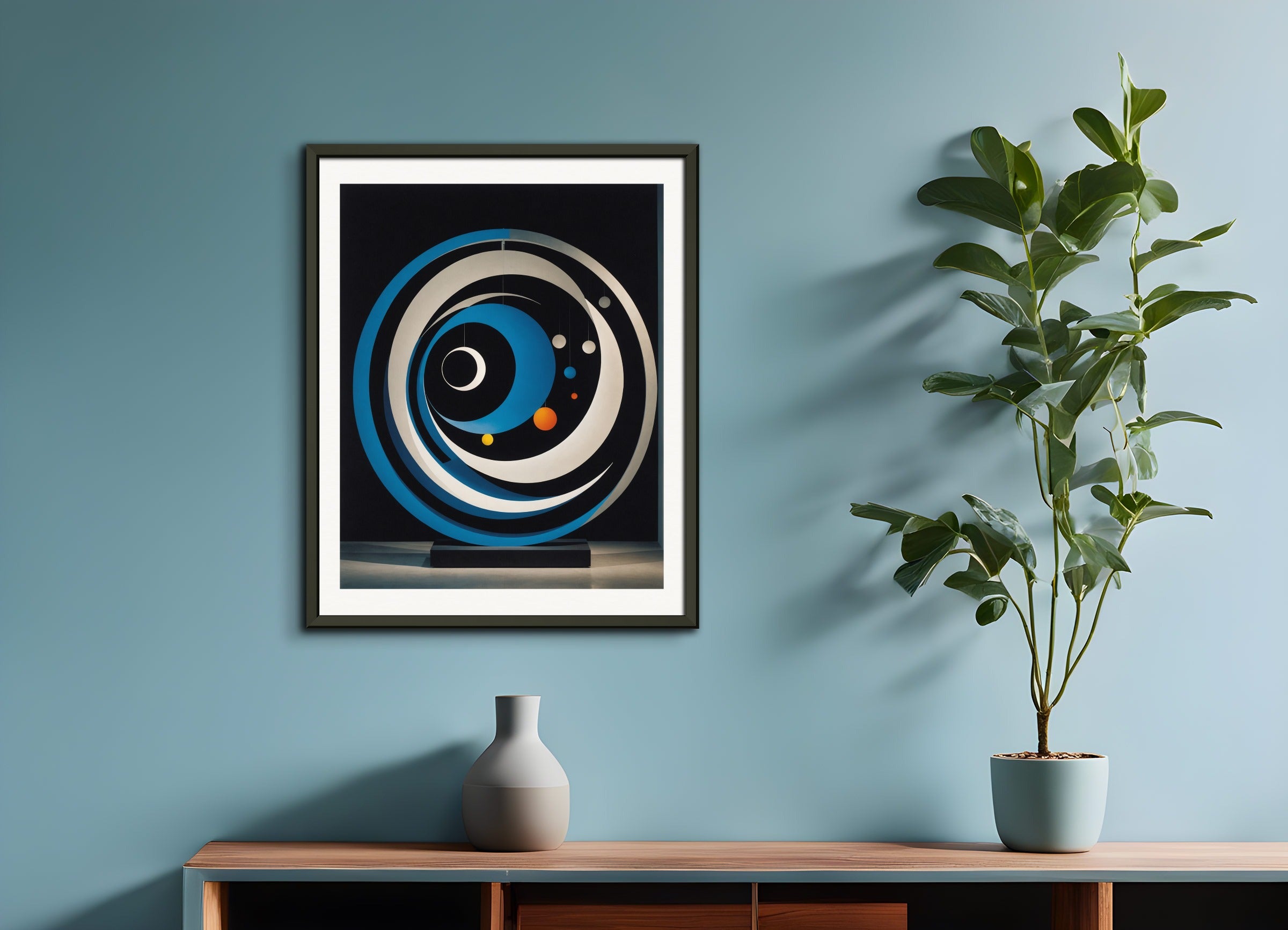 Poster with metal frame: Danish avant-garde and minimalist design, Moon