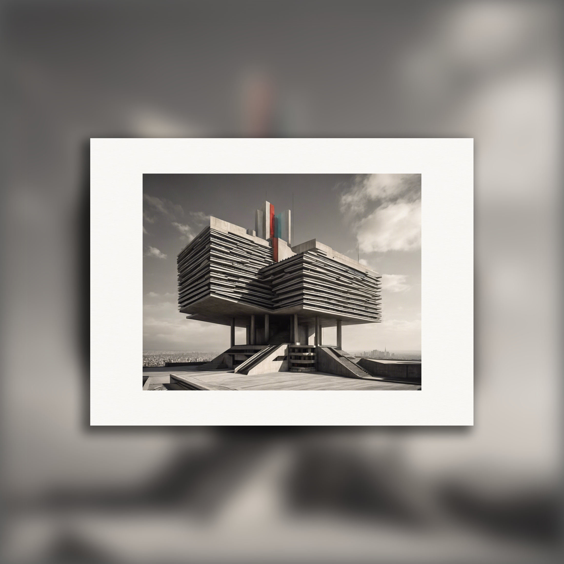 Bande déssinée mystique , Brutalist architecture, city - Affiche
