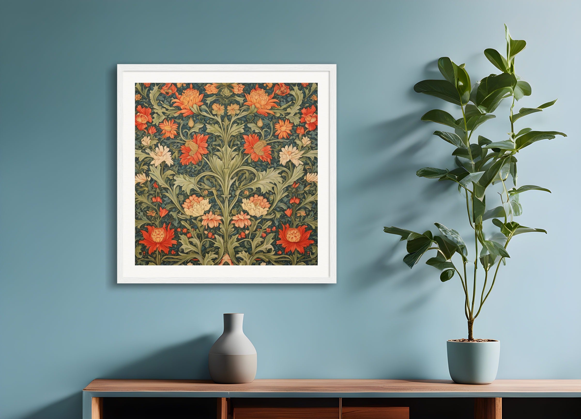Poster with wood frame: William Morris,