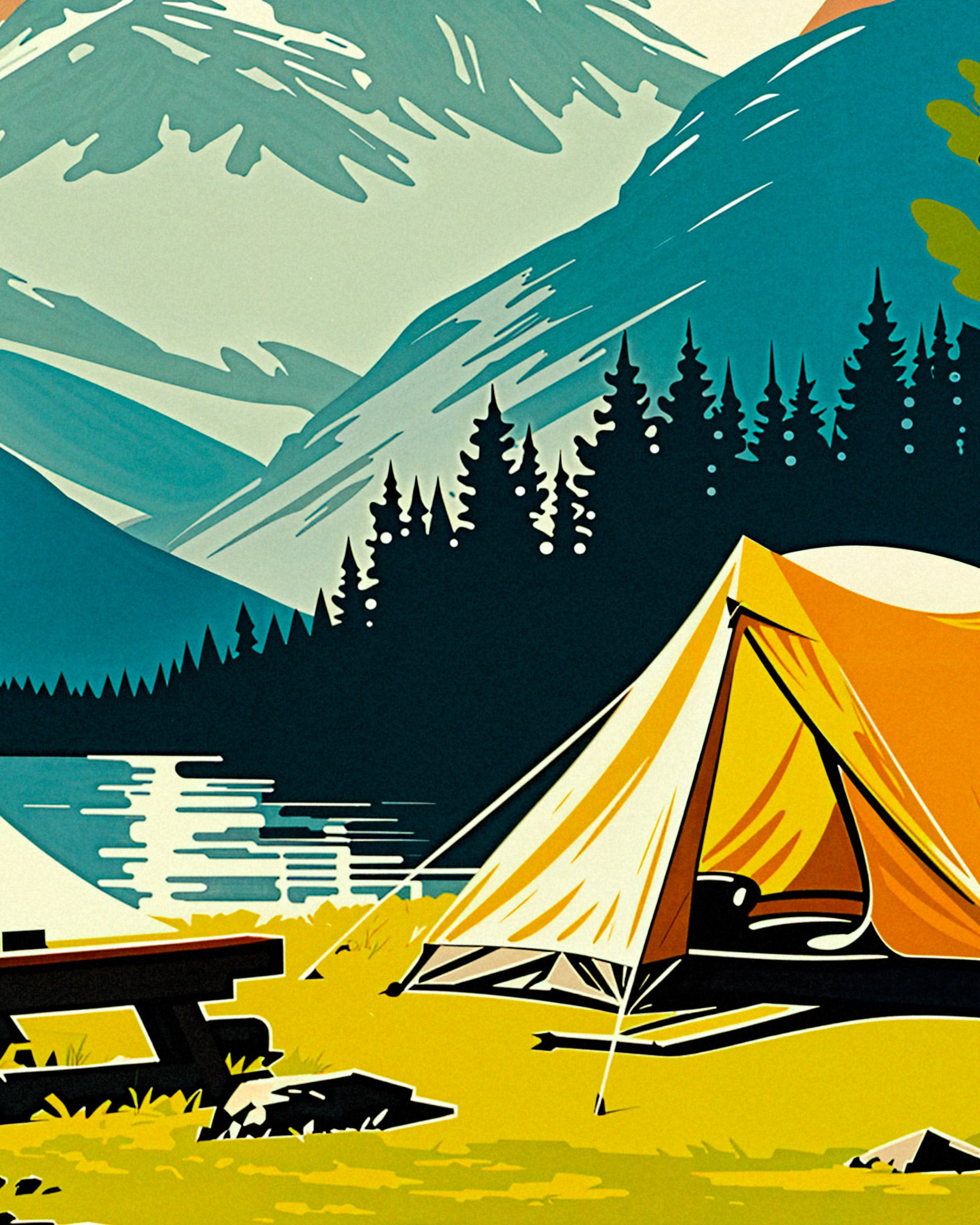 Naturposter, Wildcamping und Abenteuer