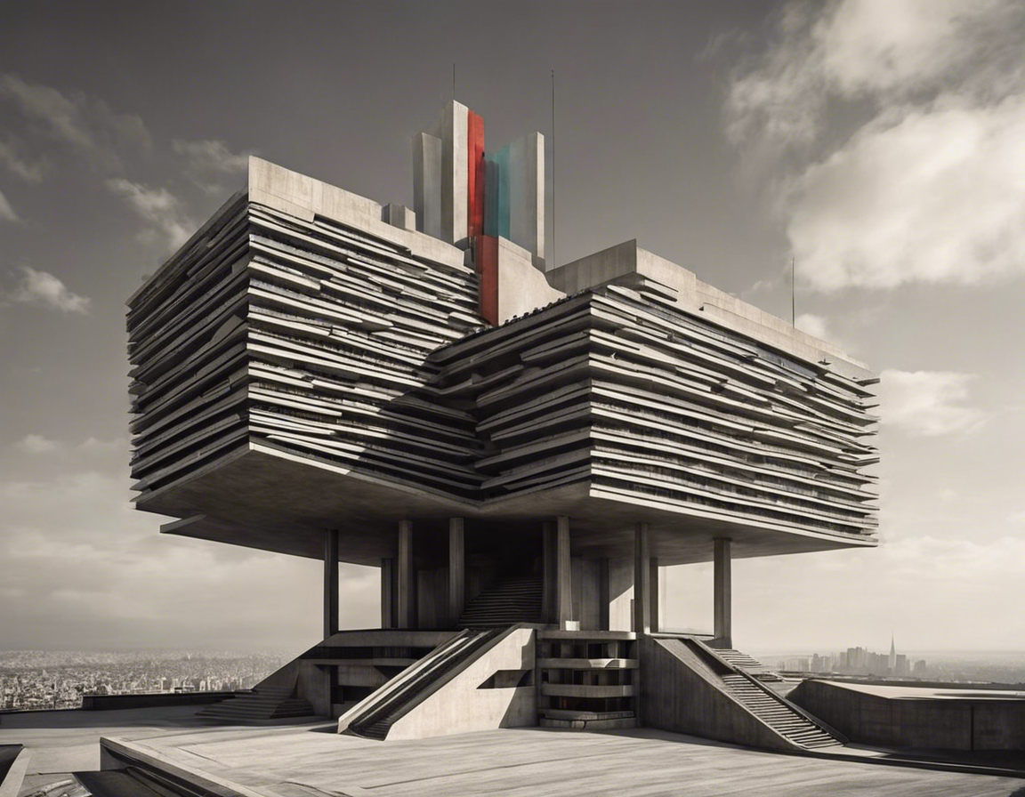Bande déssinée mystique , Brutalist architecture, city - Affiche