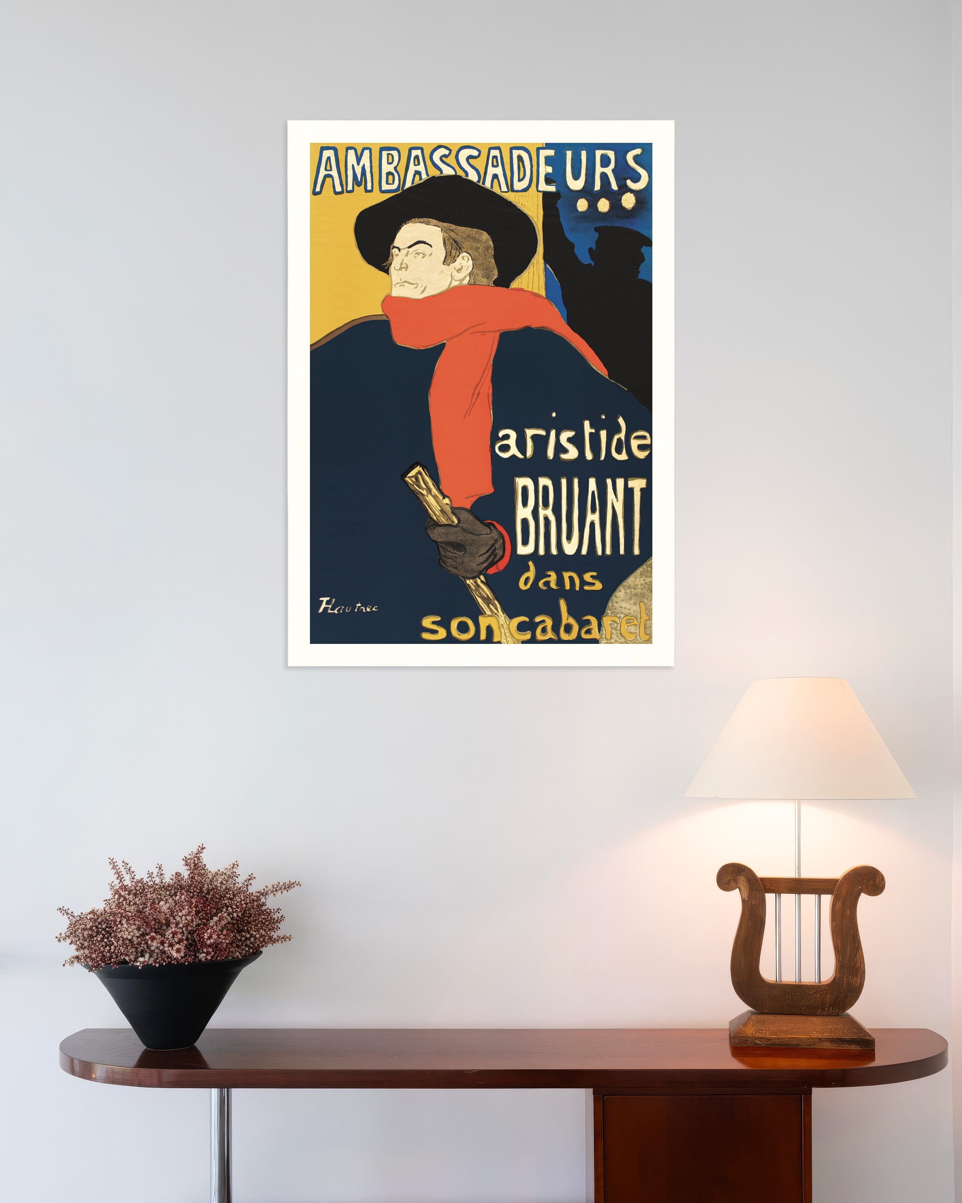 Poster of Ambassadeurs: Aristide Bruant dans son cabaret (1892) by Henri de Toulouse-Lautrec