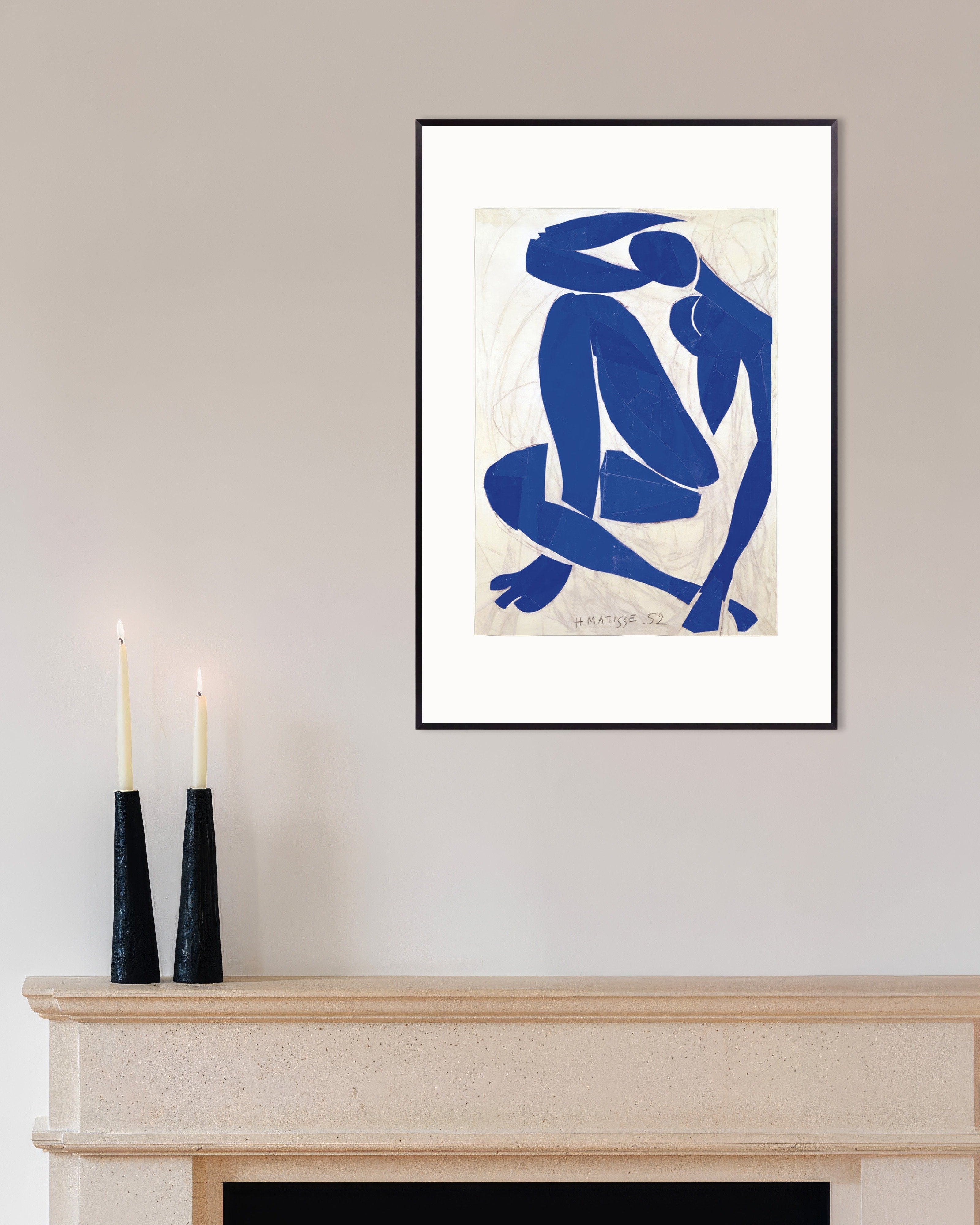 Poster of Blue nude IV (1952) by Henri Matisse - Poster, with metal frame