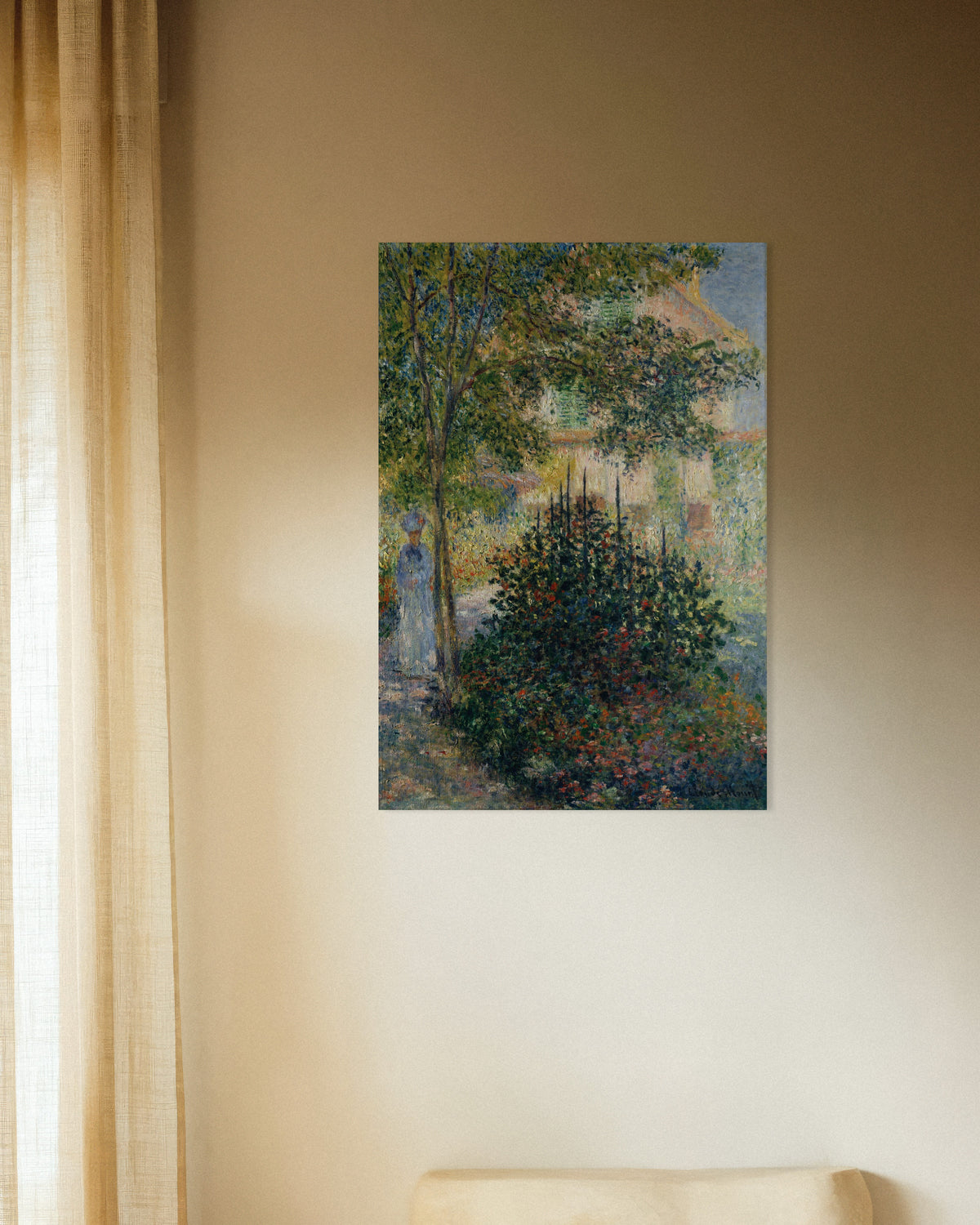 Poster Camille Monet nel giardino di Argenteuil (1876) di Claude Monet