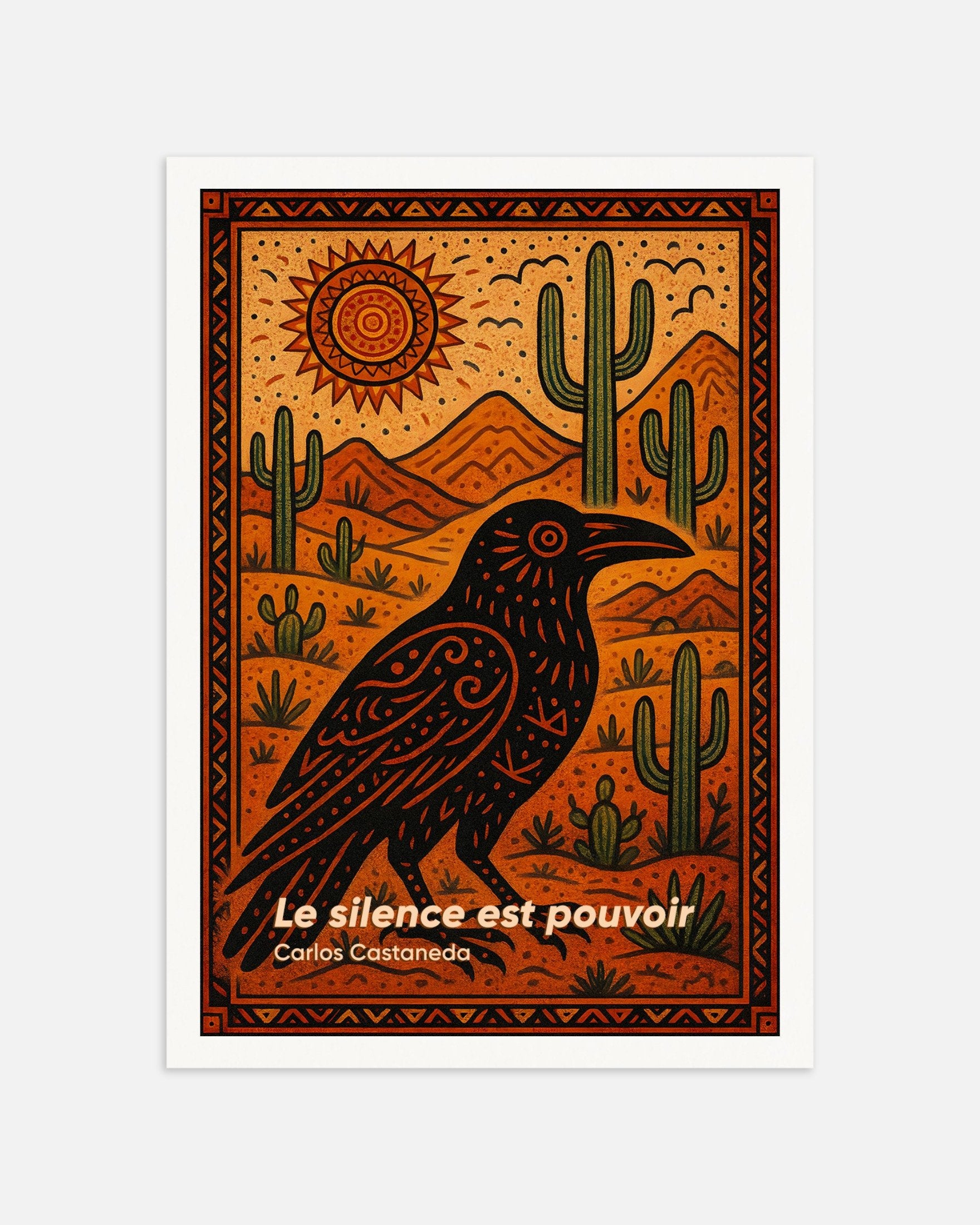 Poster of Carlos Castaneda "Power of Silence" Quote Poster, thumbnail