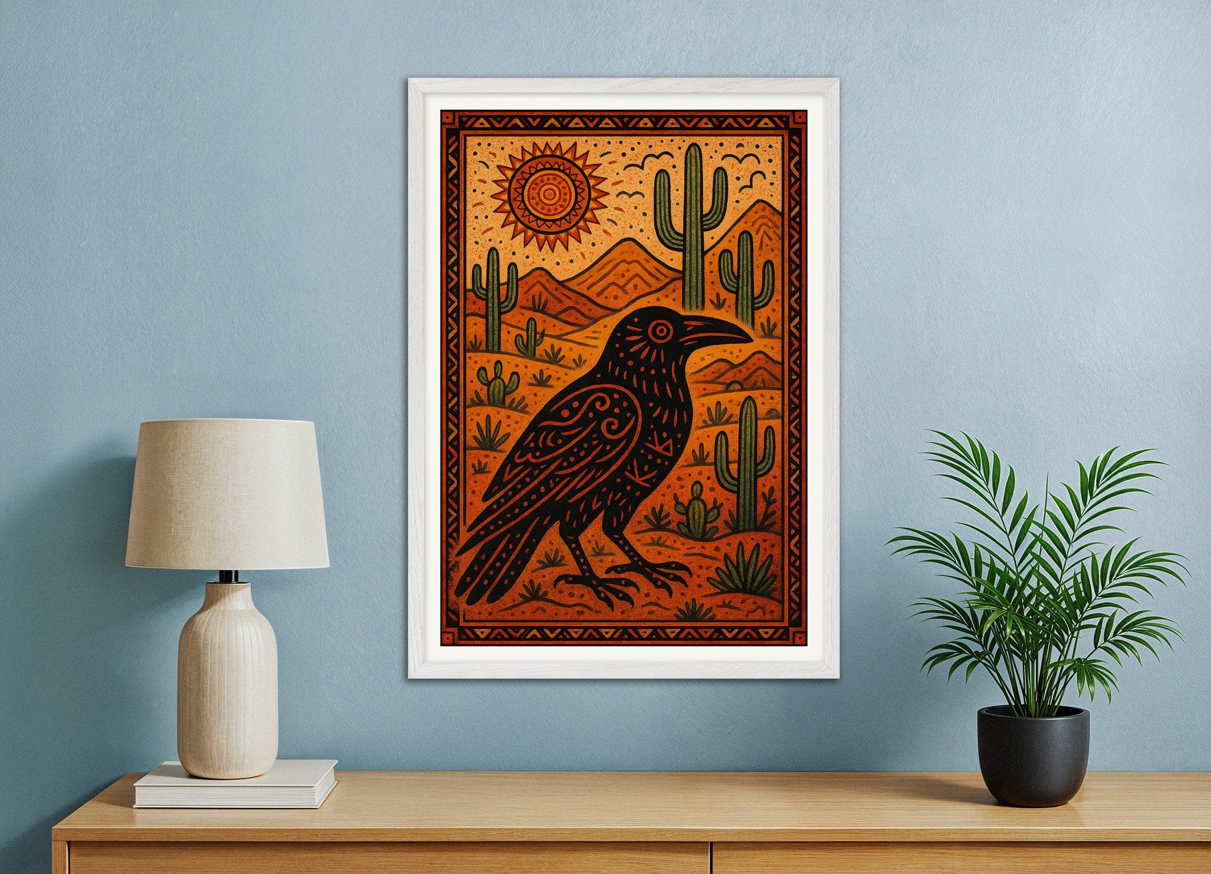 Poster of Carlos Castaneda "Power of Silence" Quote Poster, with white wooden frame