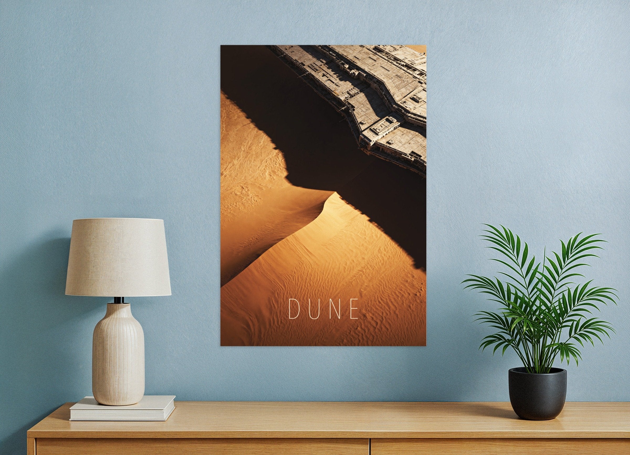Poster of Desert Ship Poster, Sci-Fi Sand Dune Art Print