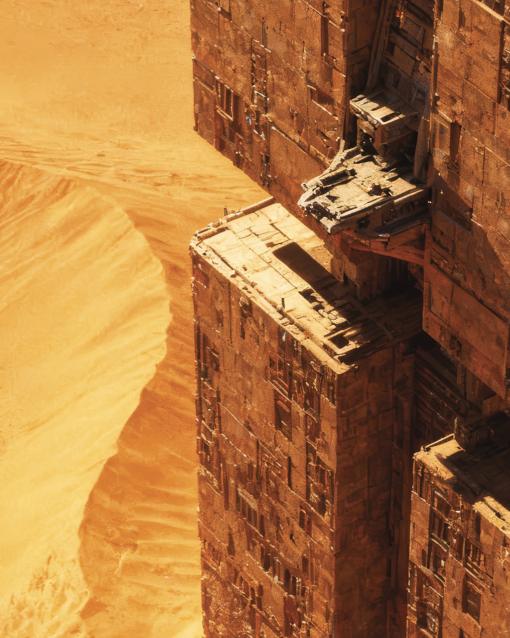 Poster Fortezza nel Deserto, Dune, Stampa Artistica di Megastruttura Sci-Fi