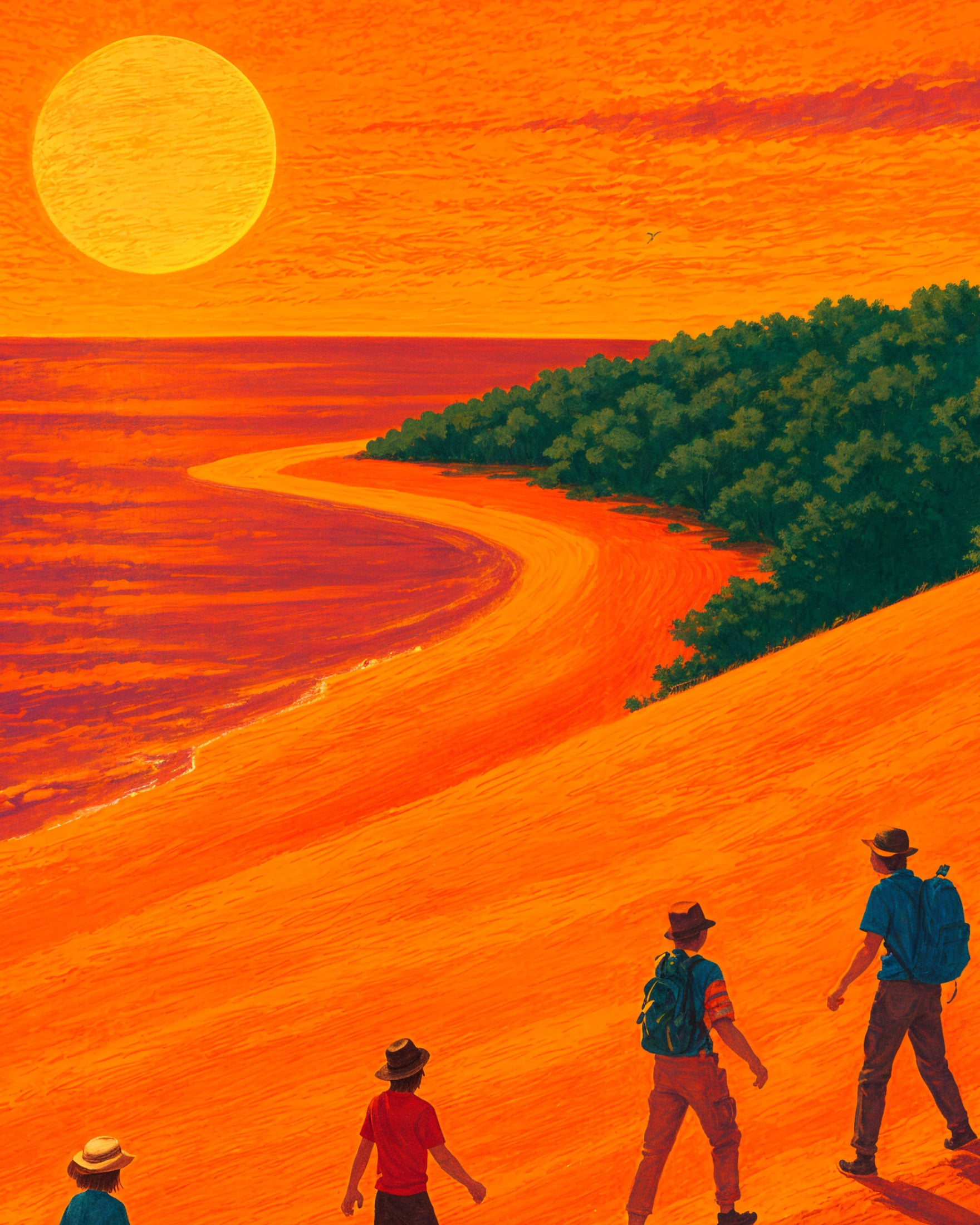Dune du Pilat 02, Coucher de soleil - Affiche
