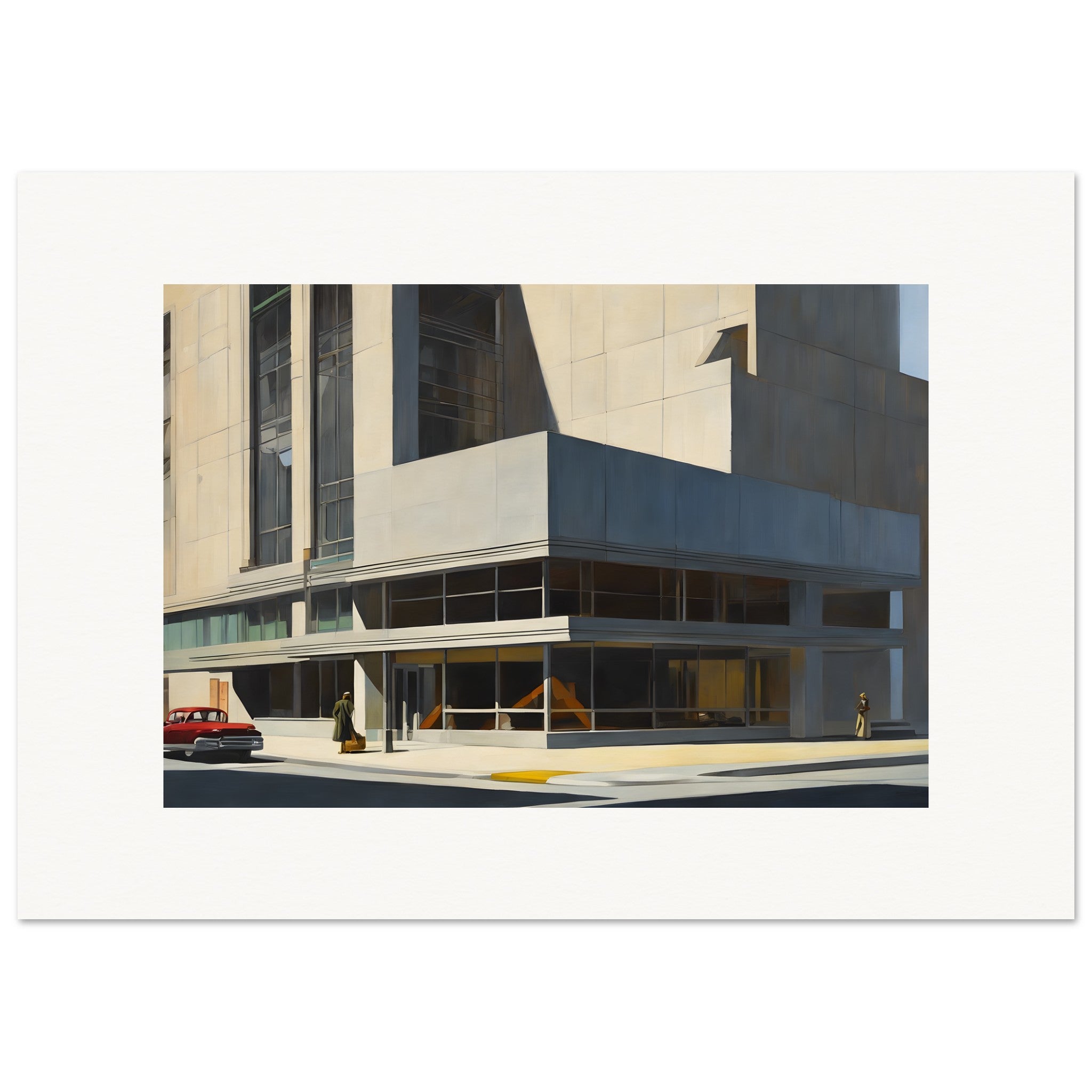 Realistisches amerikanisches Gemälde des 20. Jahrhunderts, brutalistische Architektur - poster