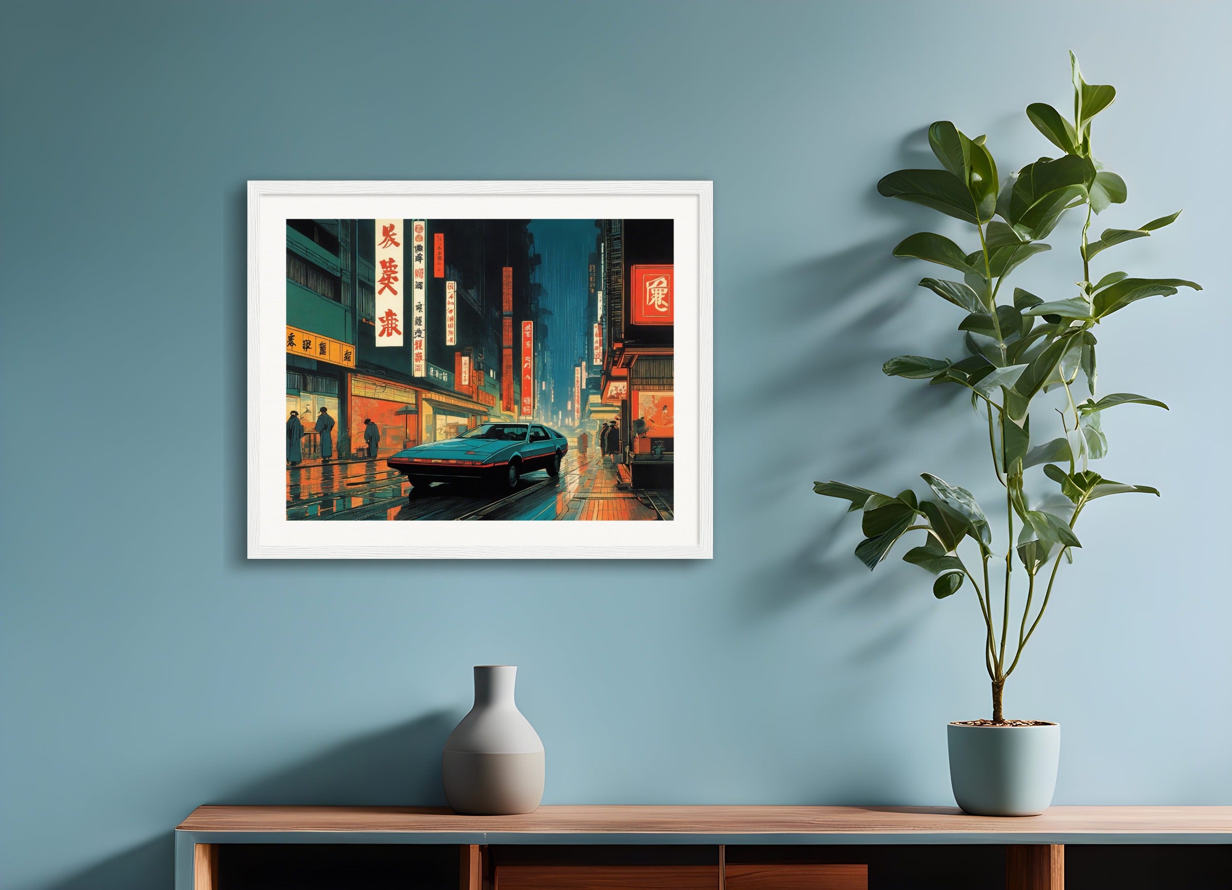 Poster with wood frame: Hiroshige,