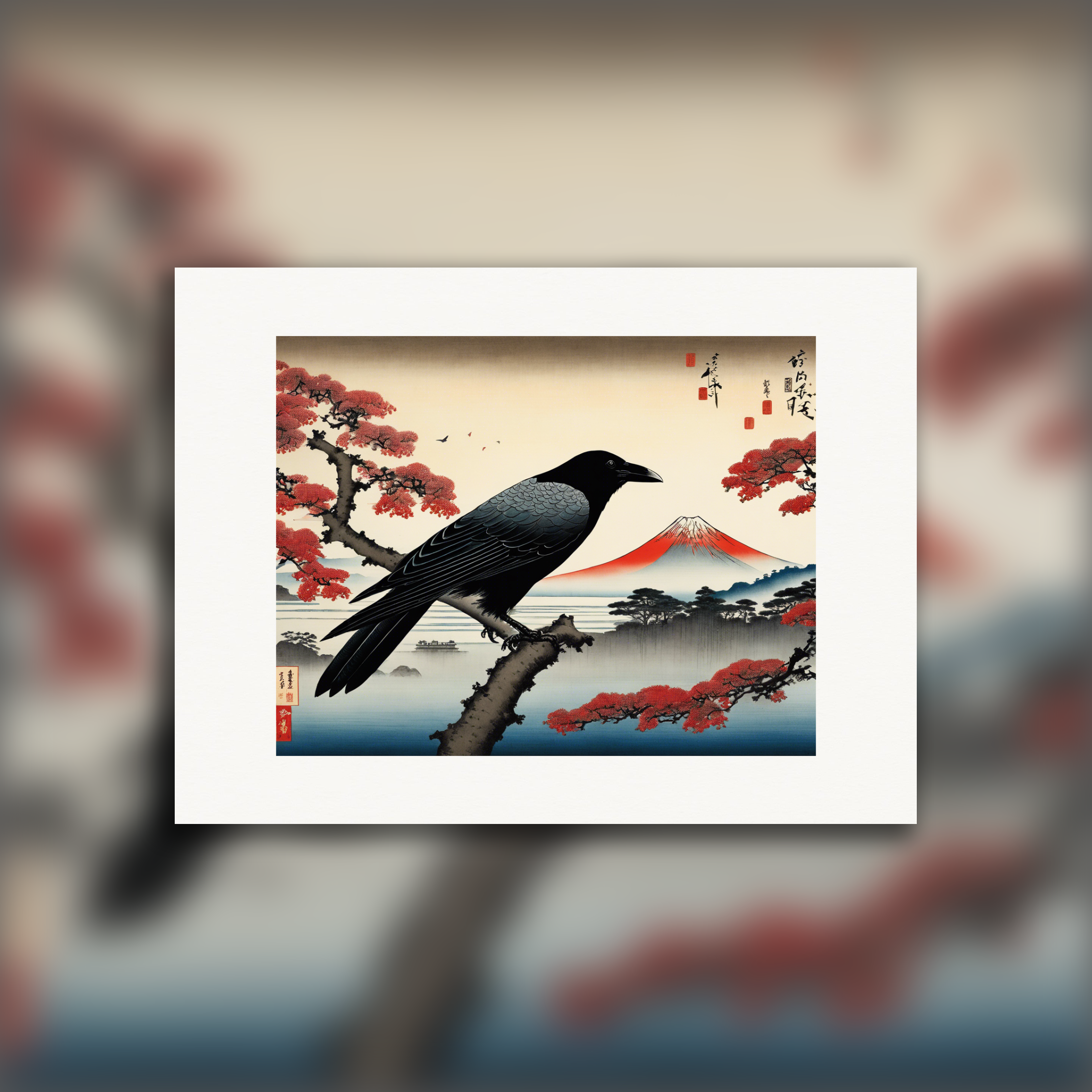 Viste poetiche ukiyo-e, momenti fugaci, Corvo - Poster