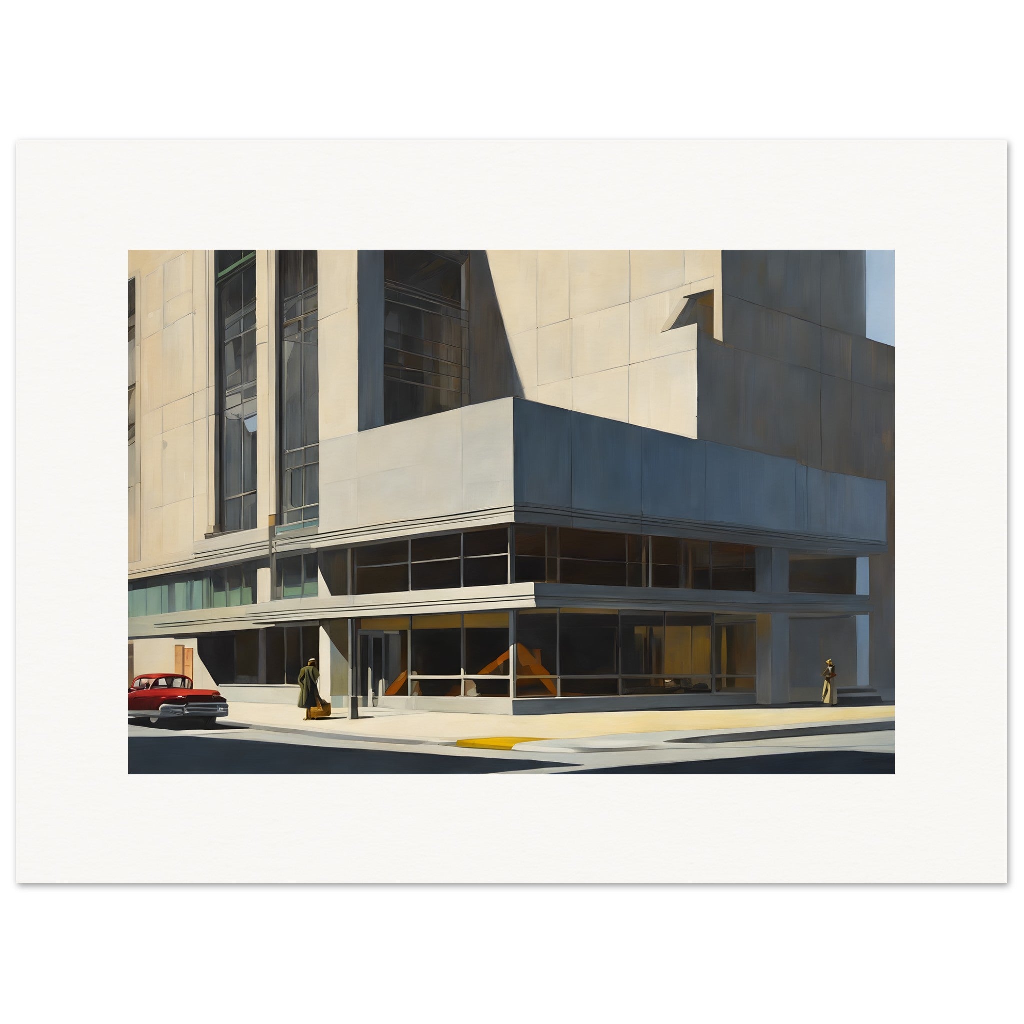 Realistisches amerikanisches Gemälde des 20. Jahrhunderts, brutalistische Architektur - poster