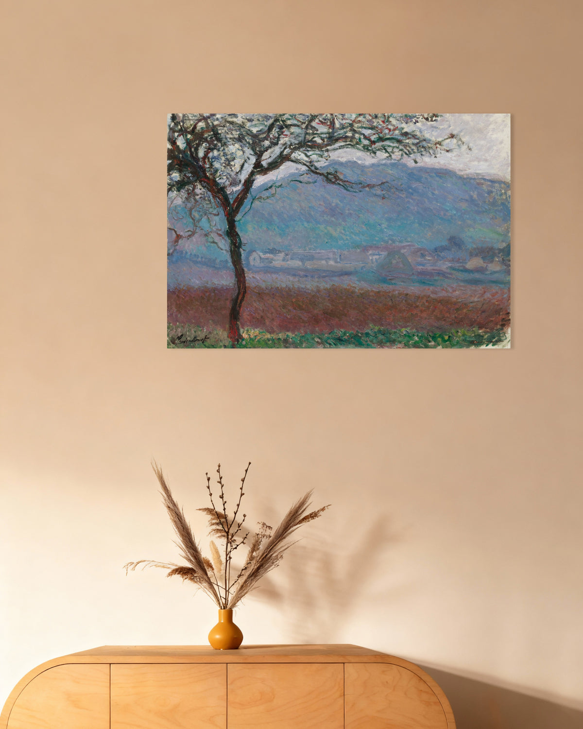 Poster Feld in Giverny (1887) von Claude Monet