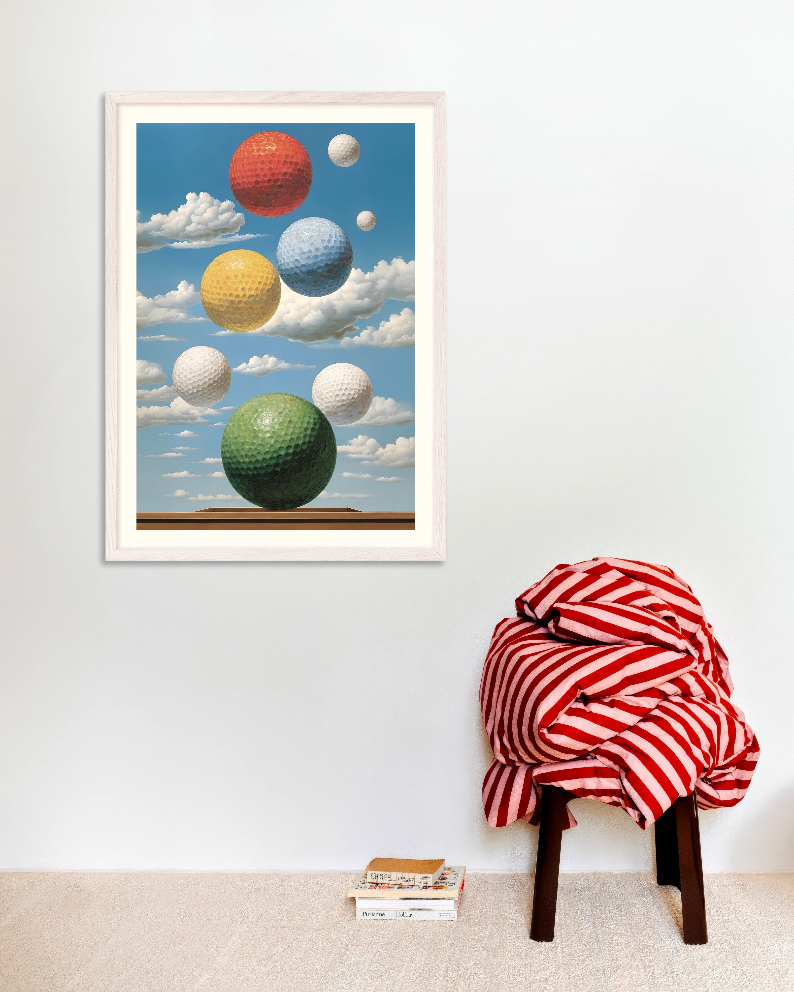 Poster of Golf worlds – Surreal sky poster, with white wooden frame