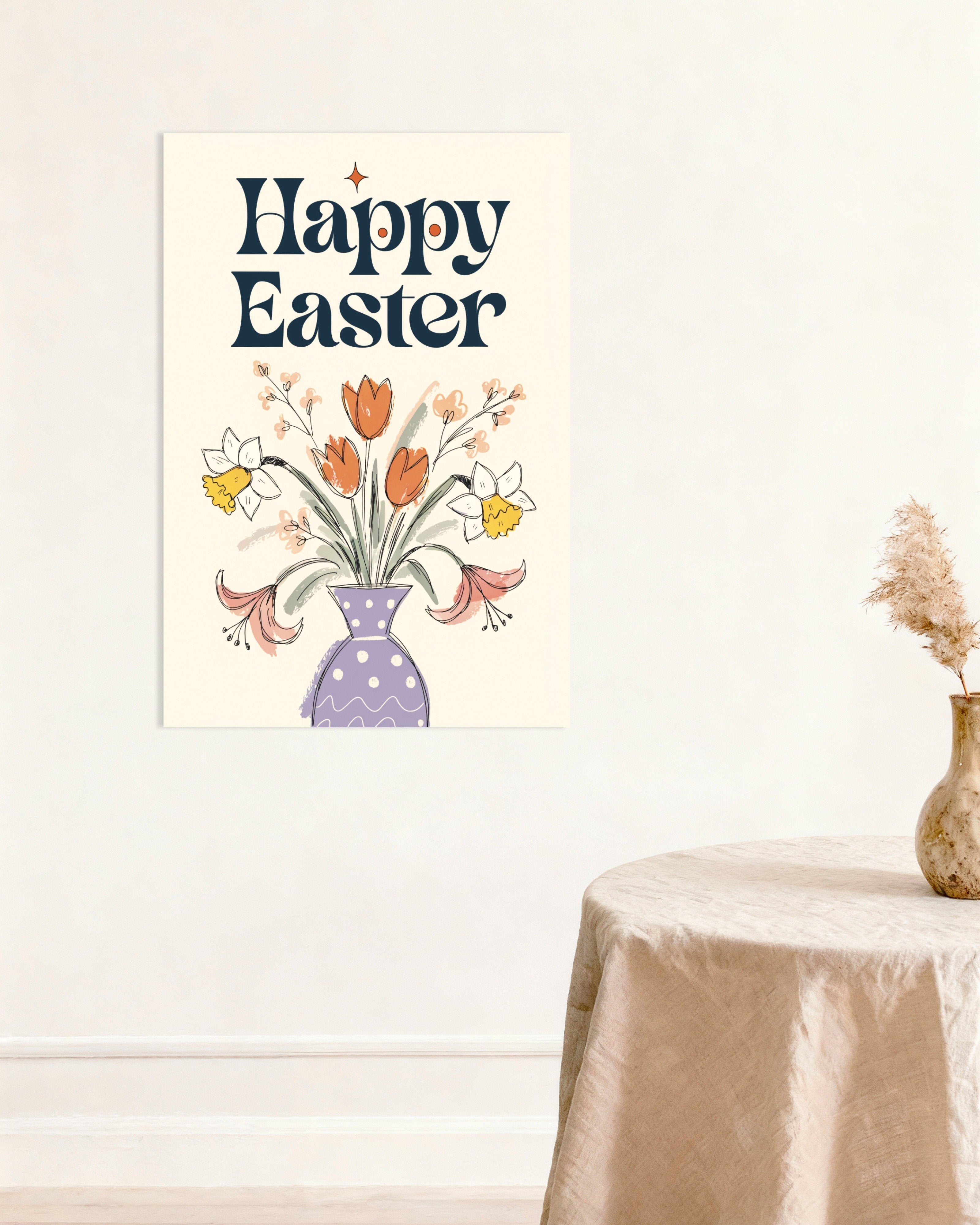 Poster of Happy Easter Floral Bouquet Poster
