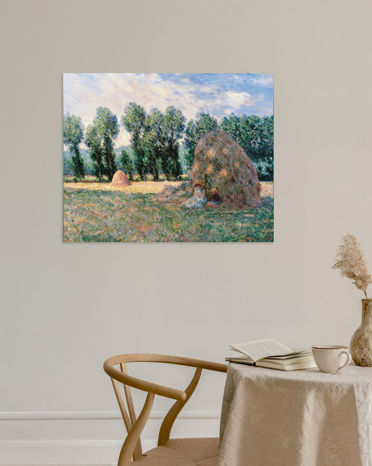 Poster Heuschober (1885) von Claude Monet
