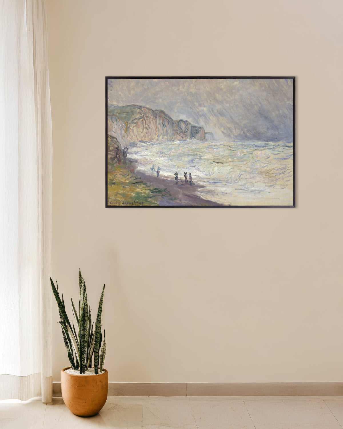 Affiche Grosse mer à Pourville (1897) de Claude Monet, avec un cadre en métal