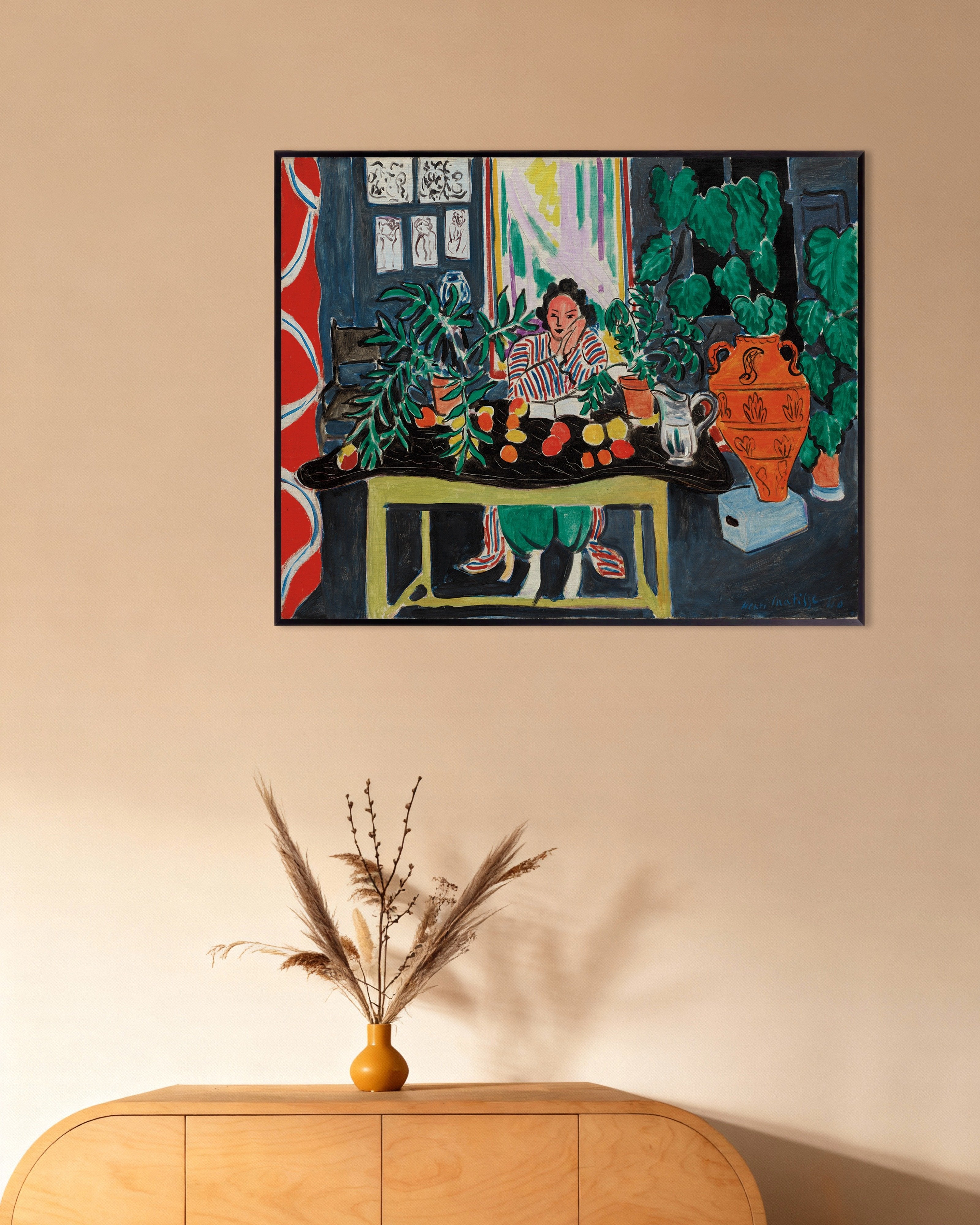 Poster of Interior with Etruscan Vase (1940) by Henri Matisse - Poster, with metal frame