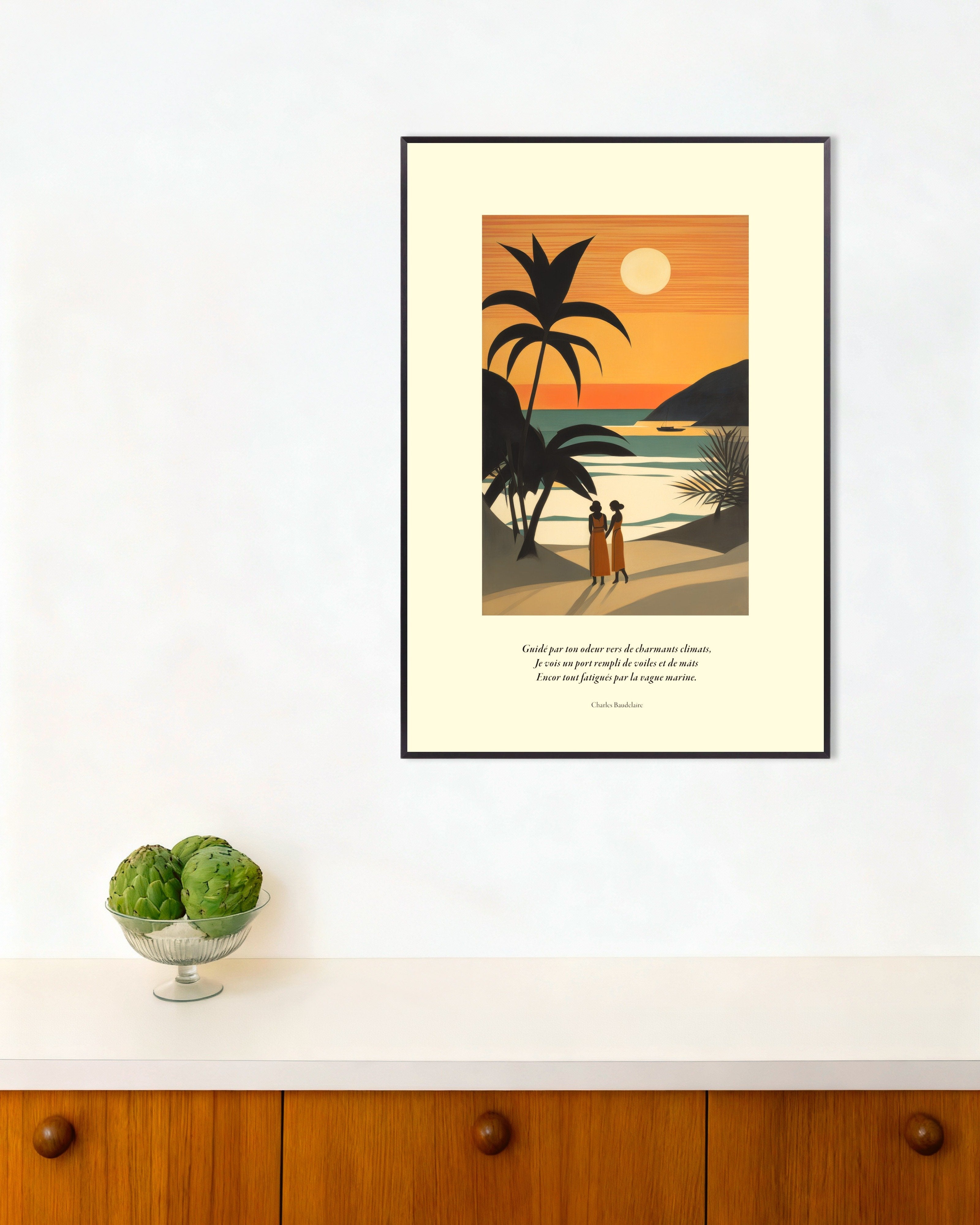 Poster of Led by your fragrance to those charming climes, Baudelaire - Poster, french, with metal frame