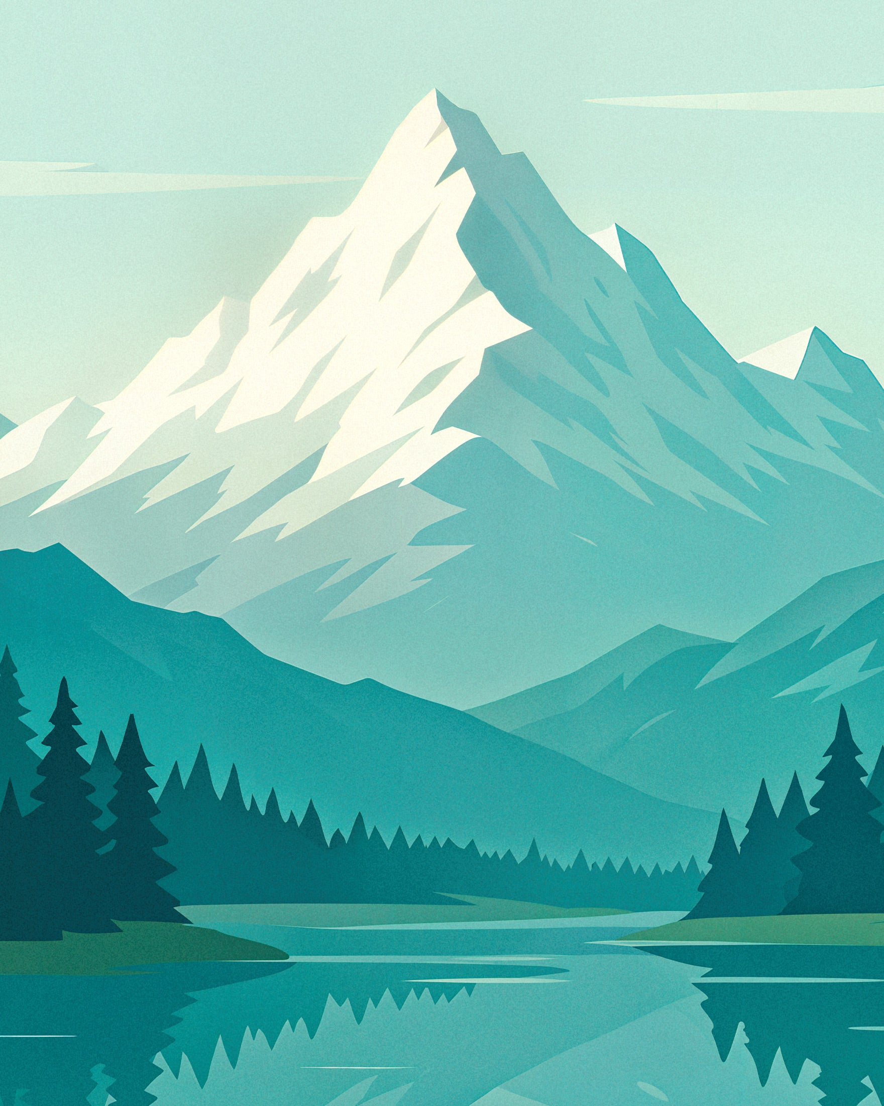 Alpen Poster - Minimalistisches Berg Plakat