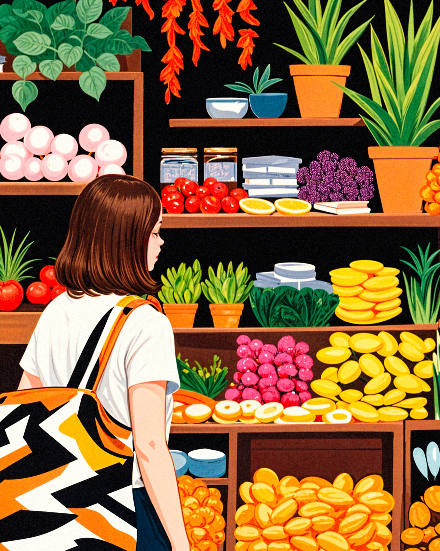 Lebensmittel, Obst, Gemüse und Blumen - Poster