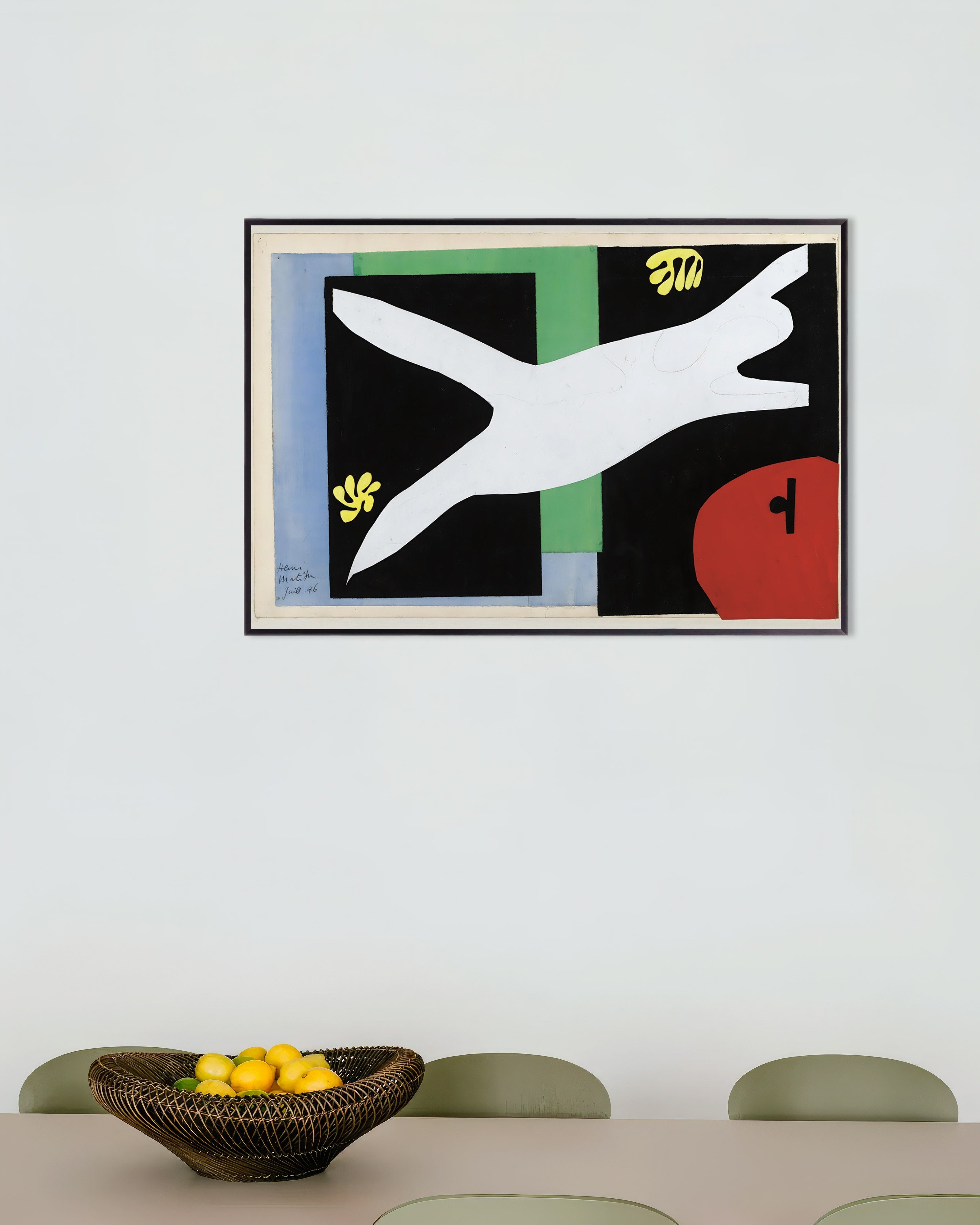Poster of Matisse: La Nageuse dans l’Aquarium, 1946, with metal frame