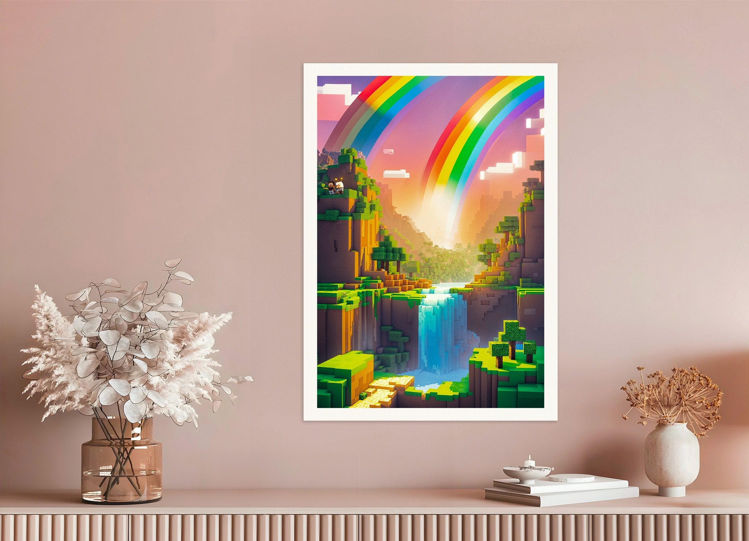 Poster of Minecraft Rainbow Valley - Gaming Poster