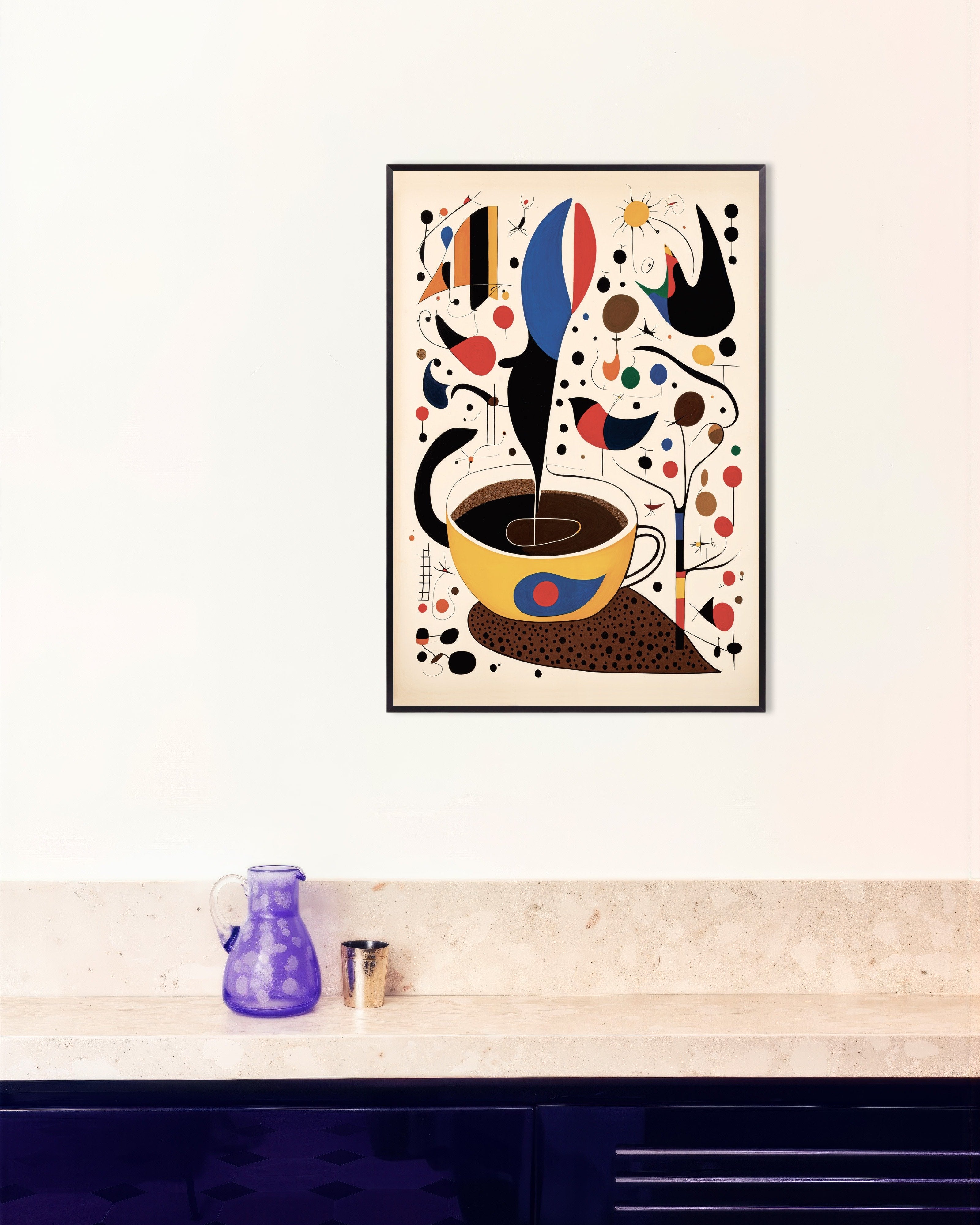 Poster of Morning coffee - Surrealist poster, with metal frame