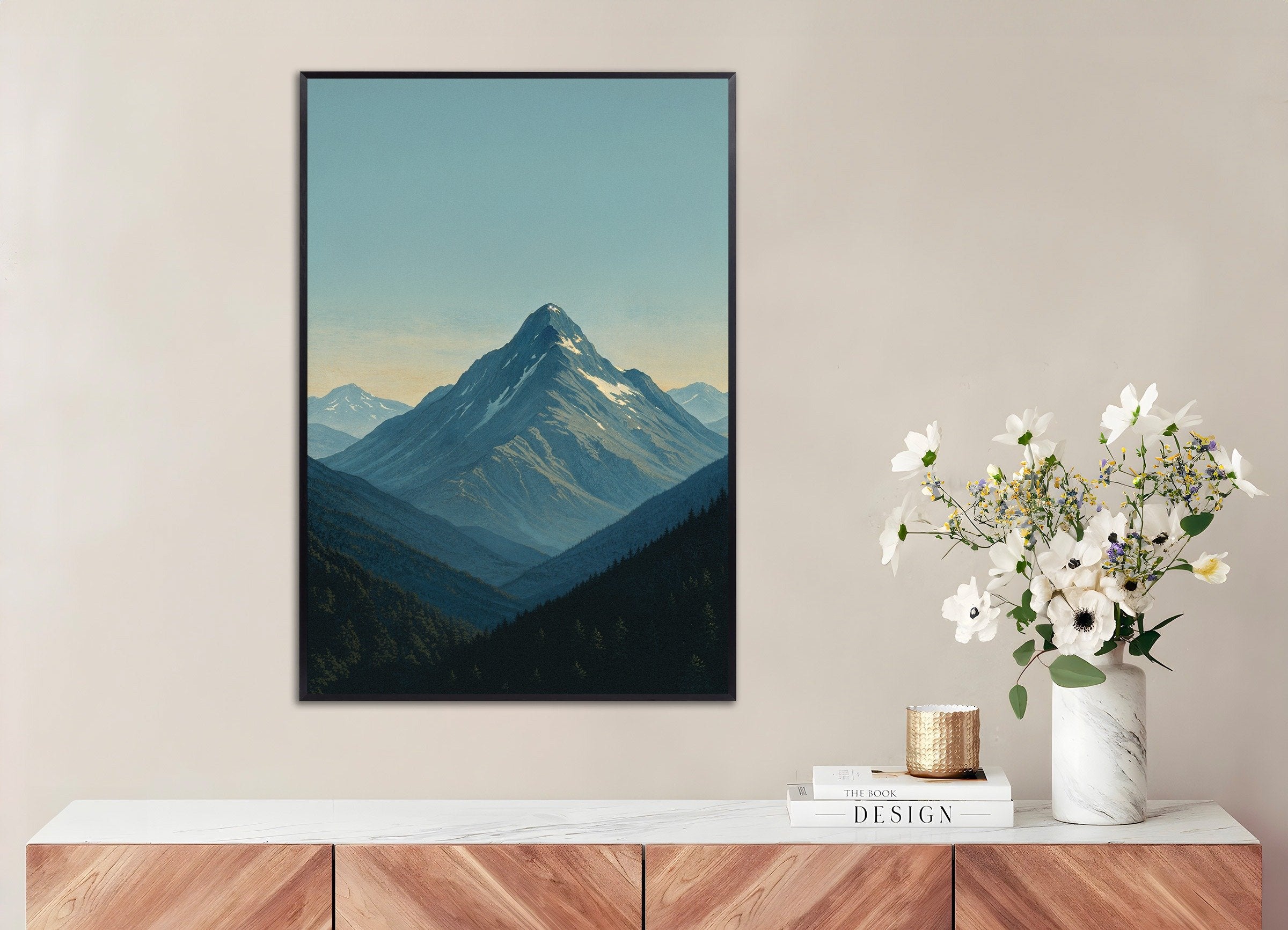 Poster of Mountain Poster, with metal frame