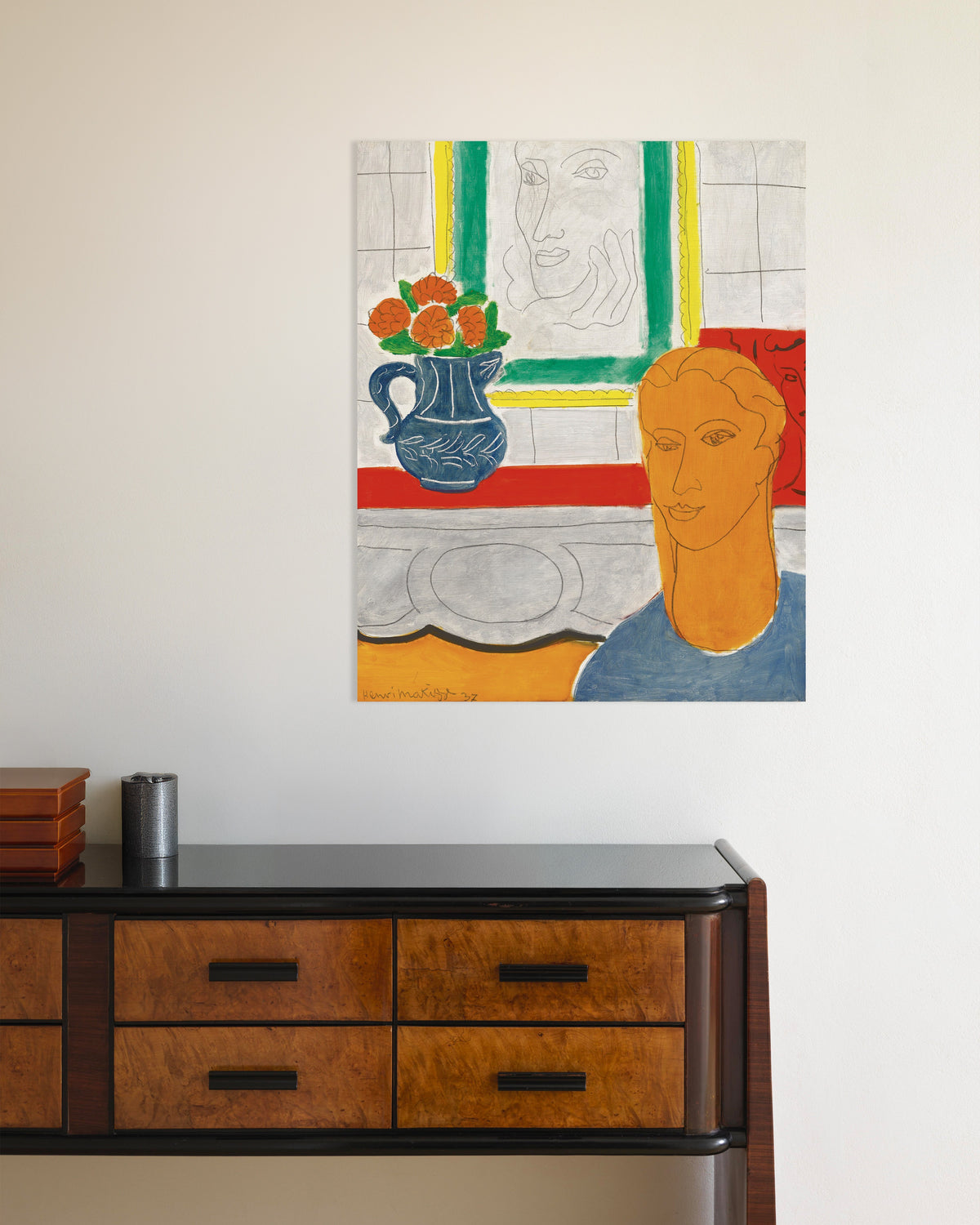 Poster de Tête ocre (Figure et bouquet) (1937) de Henri Matisse