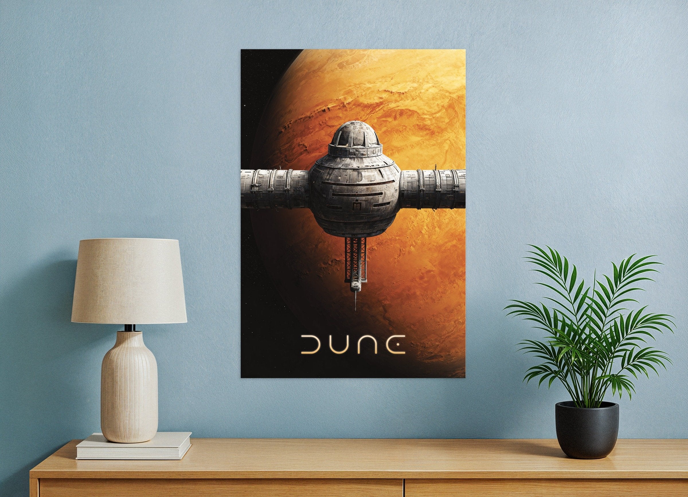 Poster of Orbital Station Poster, Dune, Sci-Fi Planet Art Print