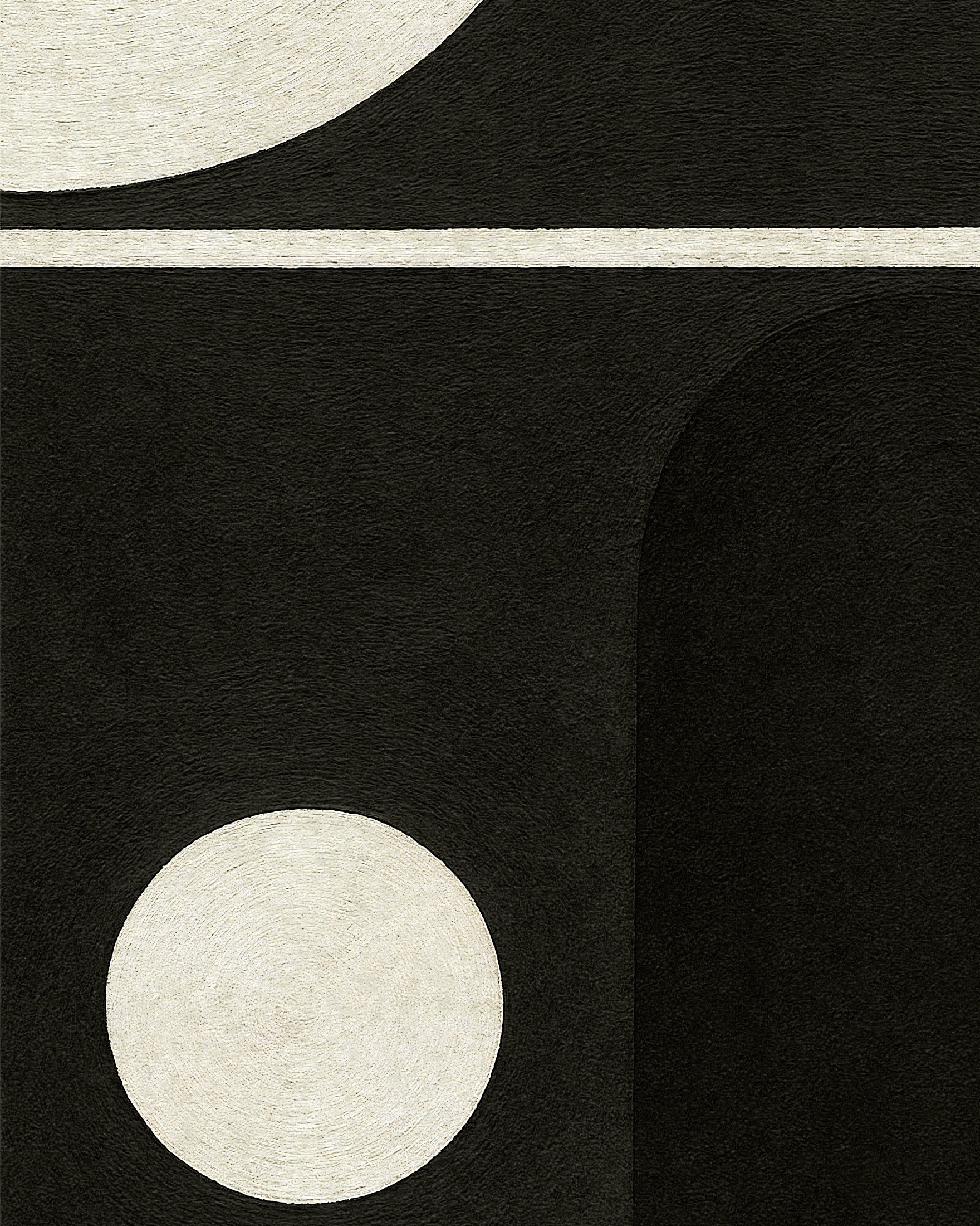 Schwarz-weiße Konturen – Reduziertes geometrisches poster im modernen Stil