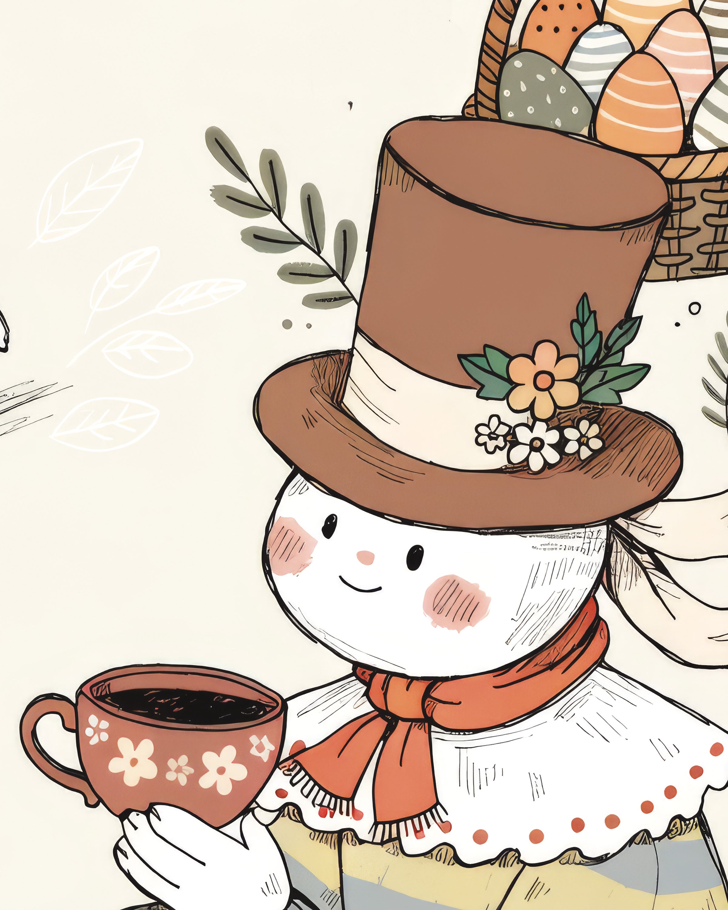 Poster Illustrazione Pausa Tè di Pasqua