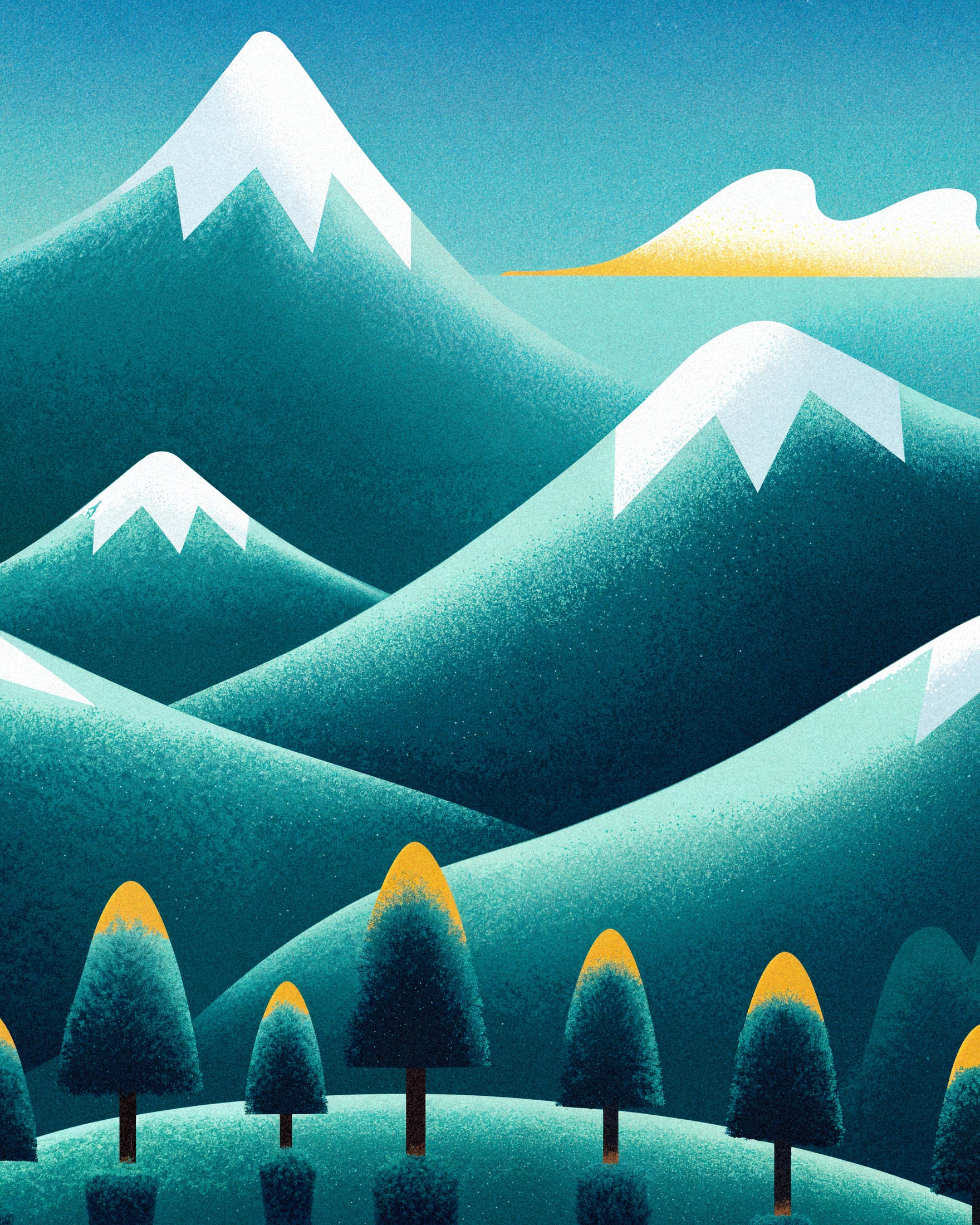 Les Pyrénées – Minimalistisches Bergposter