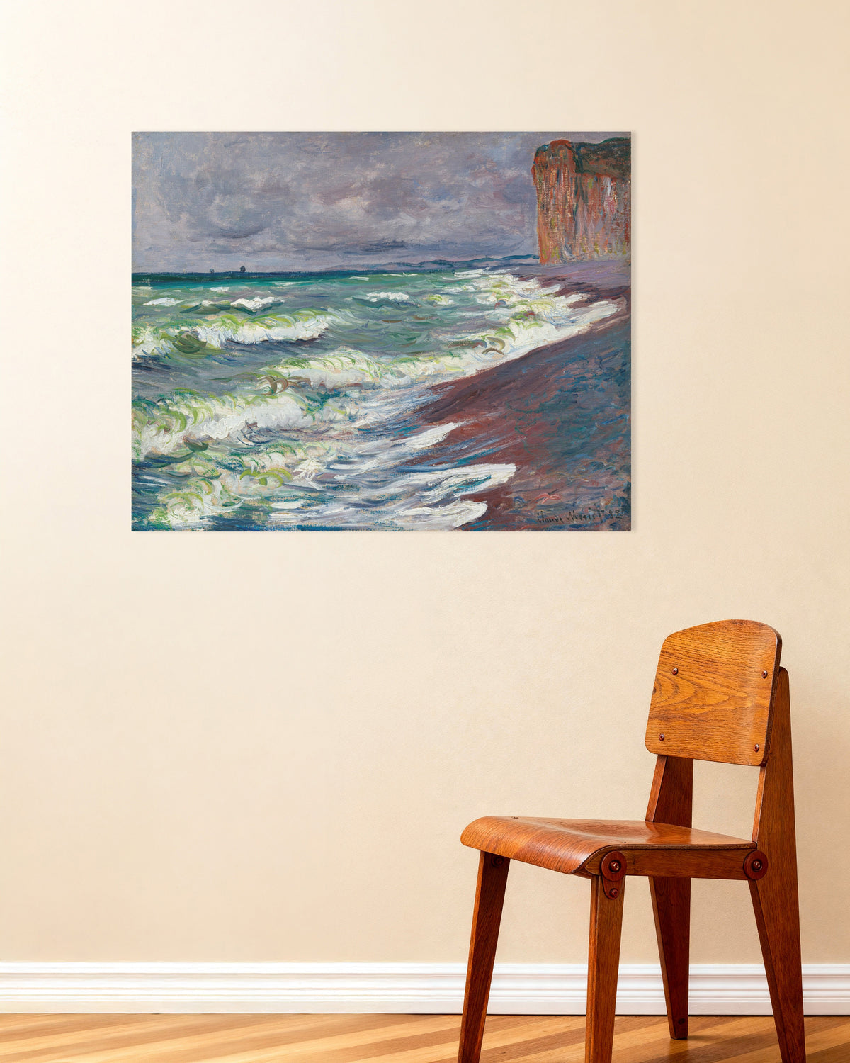 Poster Mare agitato a Pourville (1882) di Claude Monet