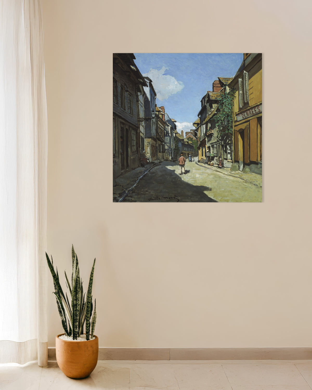 Poster Die Rue de la Bavole in Honfleur (1864) von Claude Monet