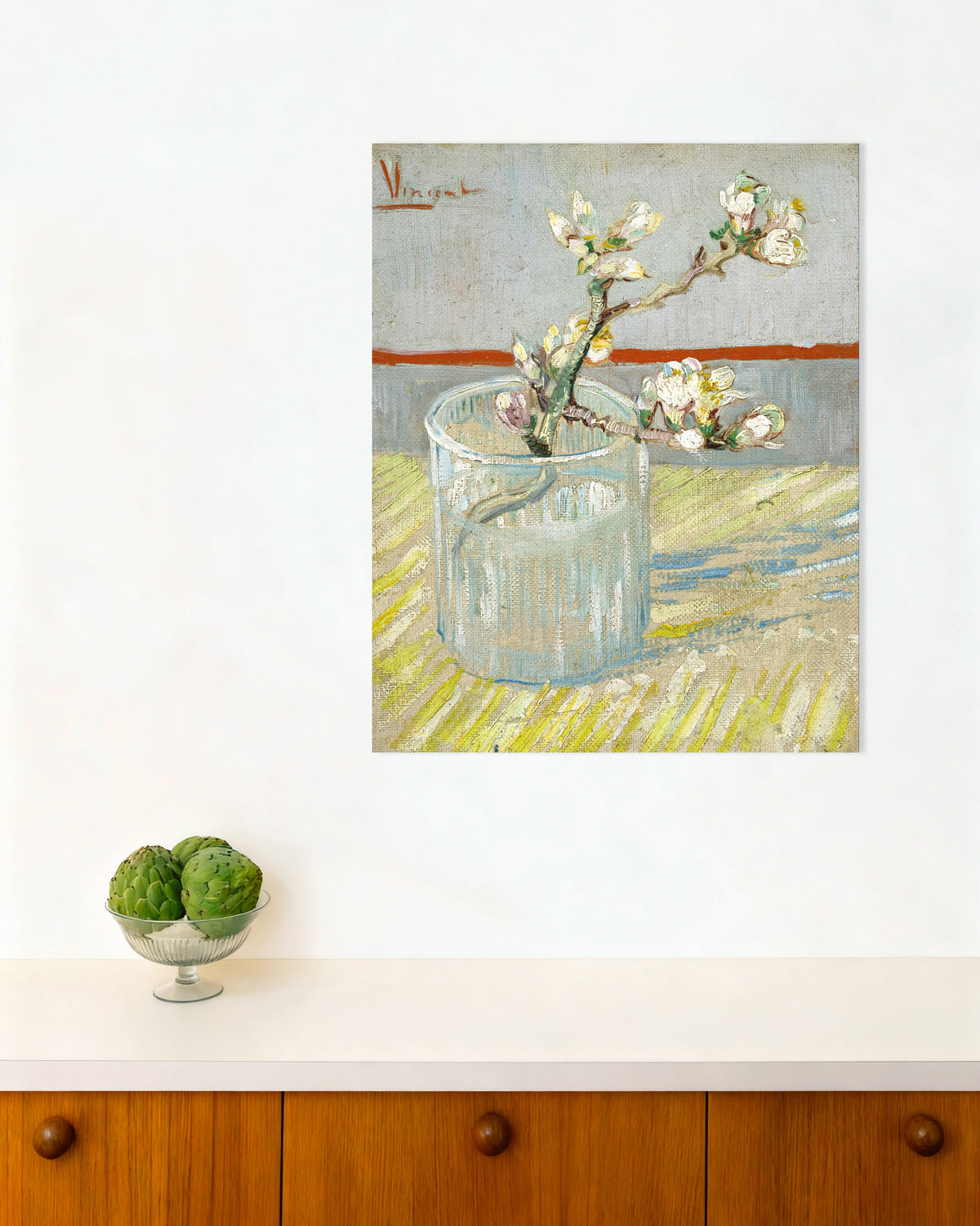 Poster Branche d’amandier en fleur dans un verre (1888), Vincent van Gogh