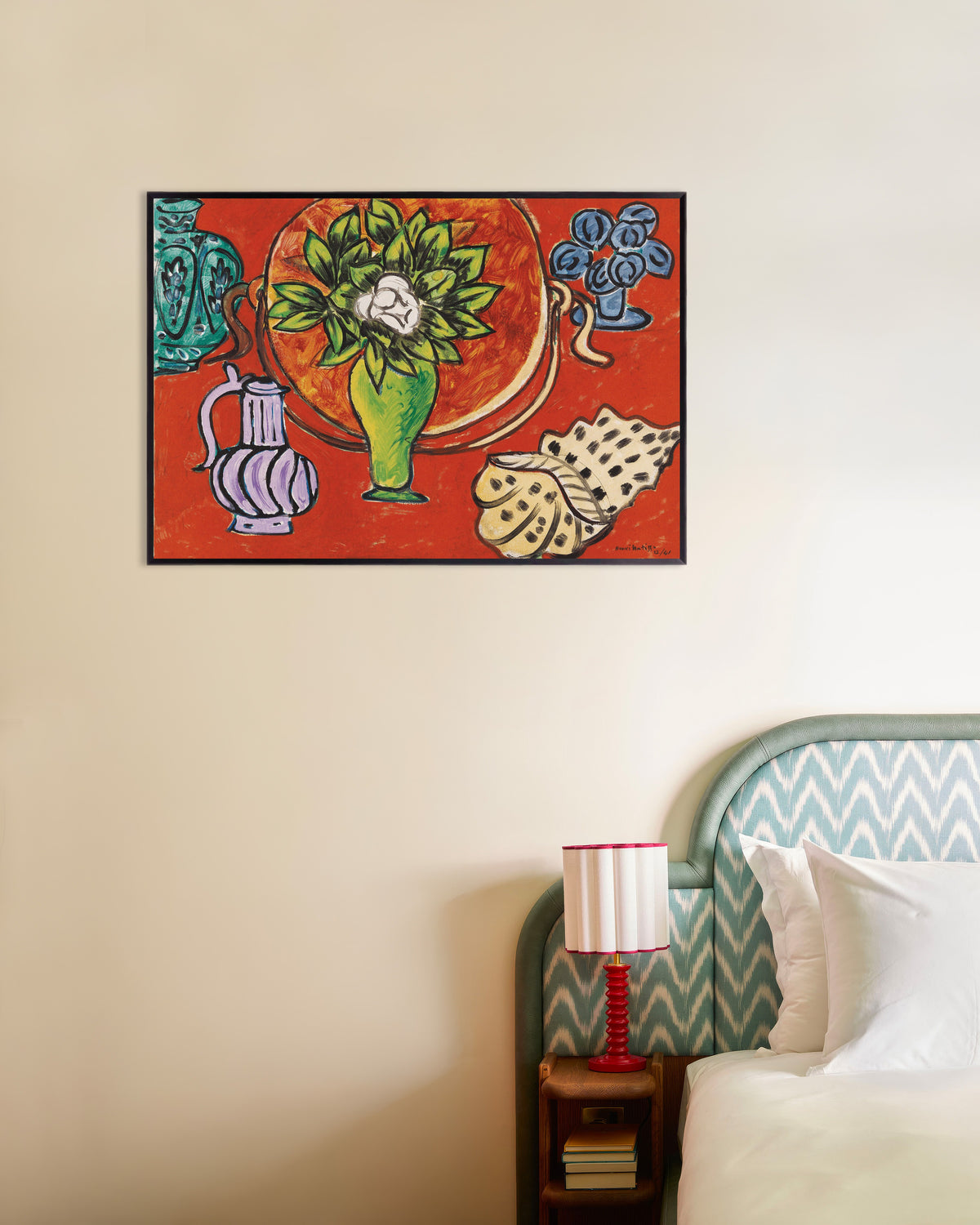 Poster di Natura morta con magnolia (1941) di Henri Matisse, con cornice in metallo