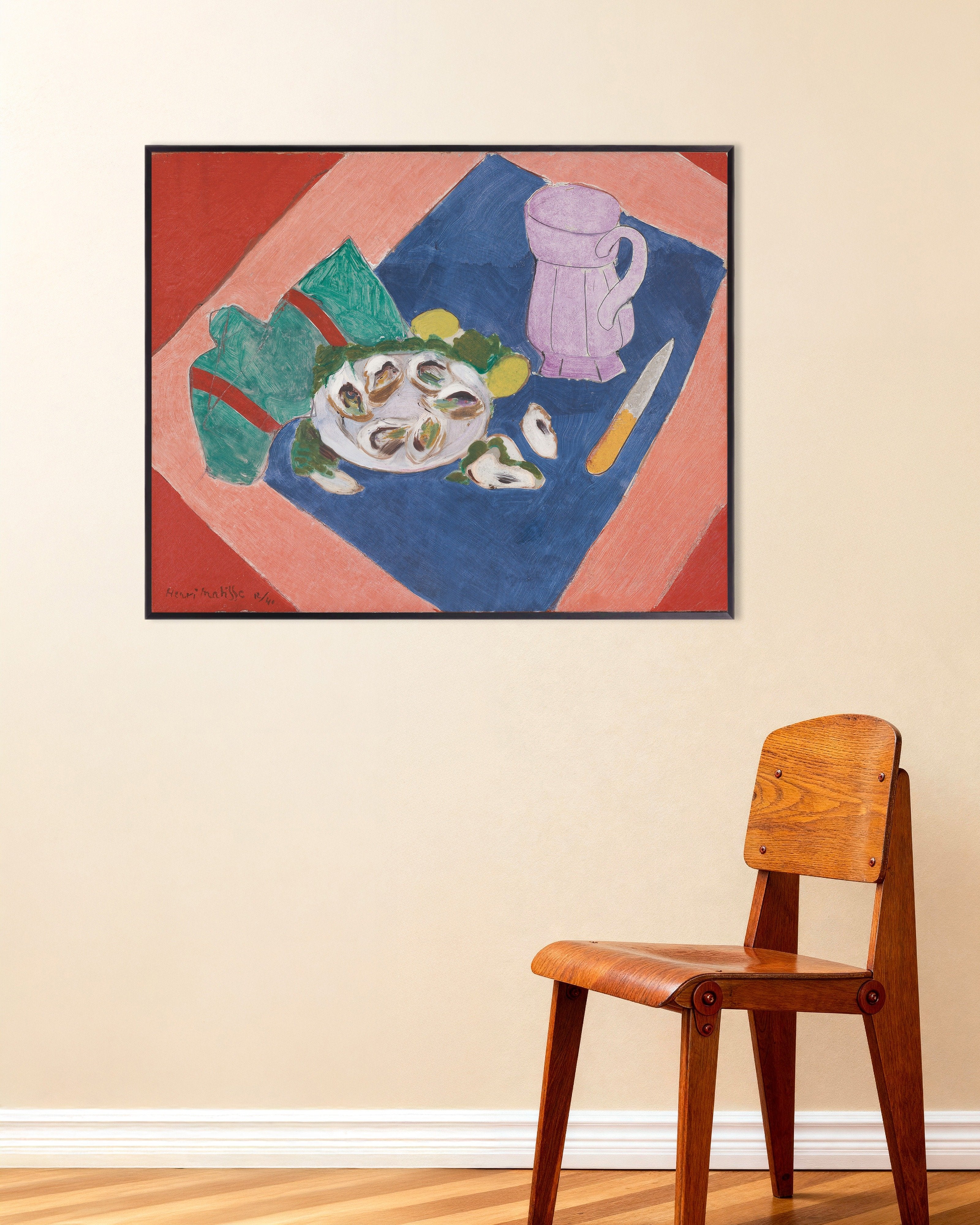 Poster of Still life with oysters (1940) by Henri Matisse - Poster, with metal frame